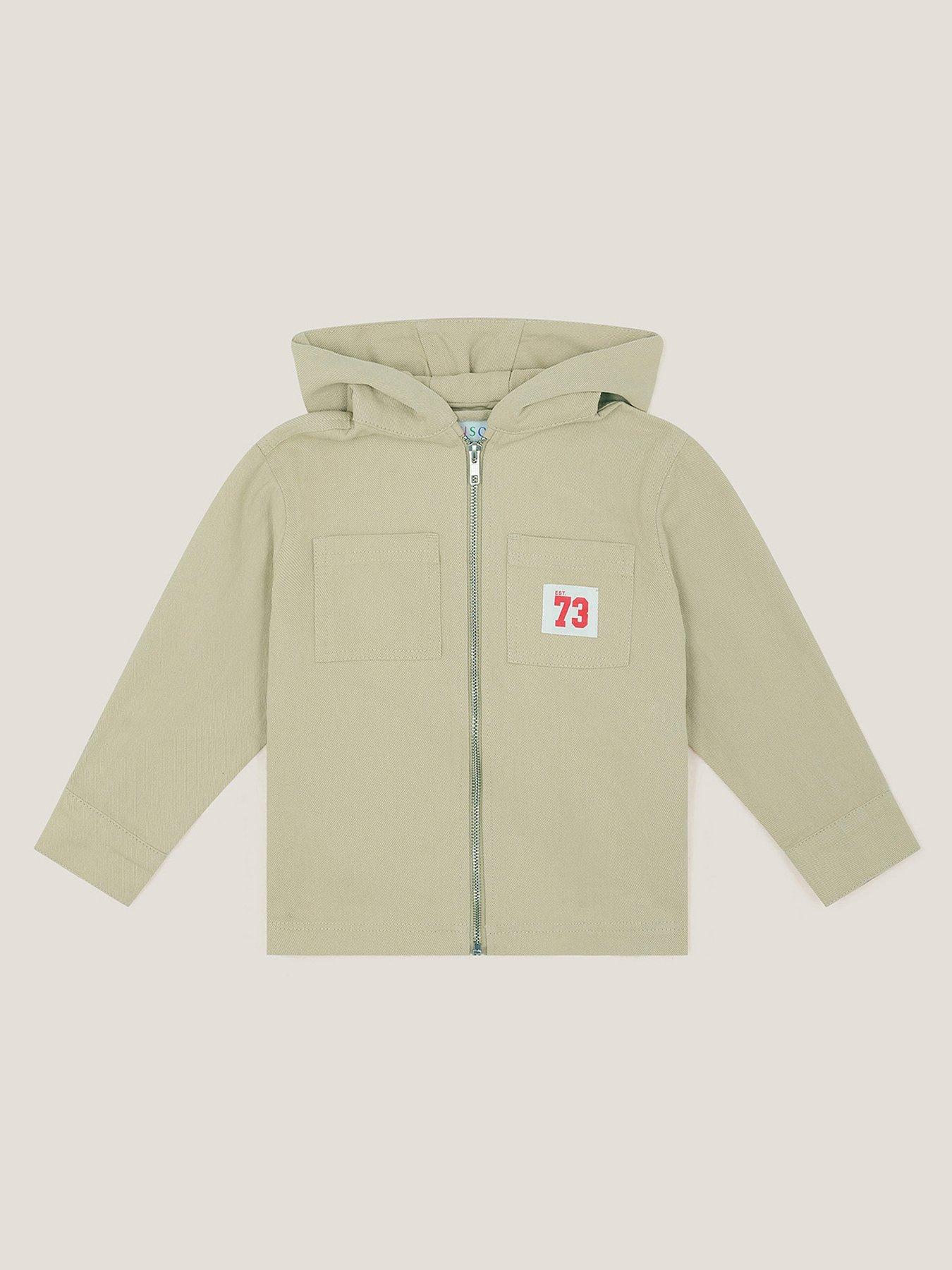 Image of Monsoon Boys Hooded Twill Shacket - Stone