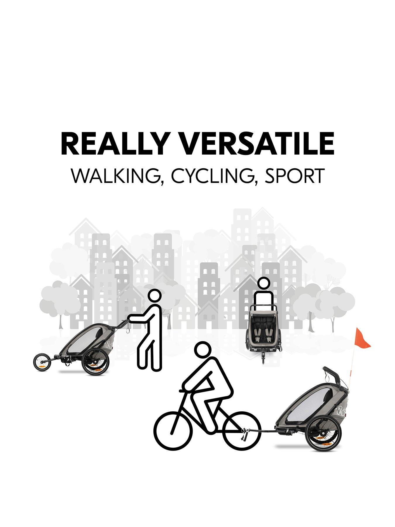 Image 3 of 8 of Hauck Bike N Walk Duo - Light Grey