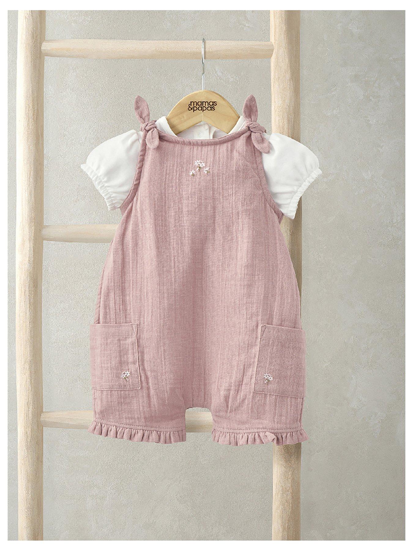 undefined Baby Girls 2 Piece Crinkle Romper & Bodysuit Set - Pink