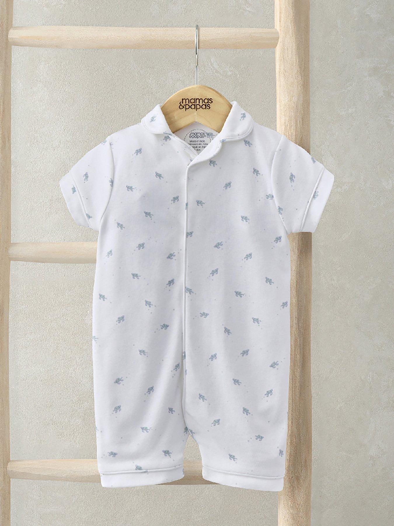 Image of Mamas & Papas Baby Boys Turtle Print Romper - Multi