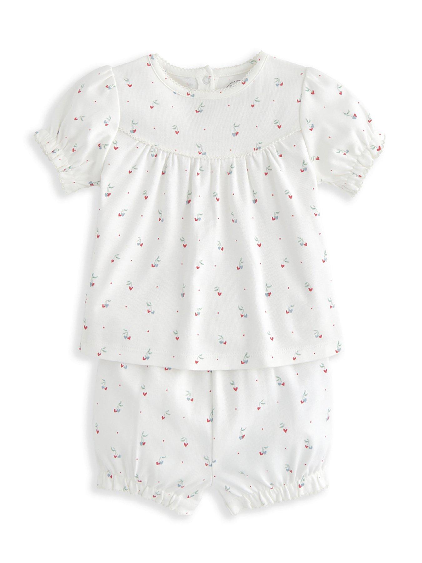 Image 2 of 4 of Mamas & Papas Baby Girls Cherry Print Pyjamas - White