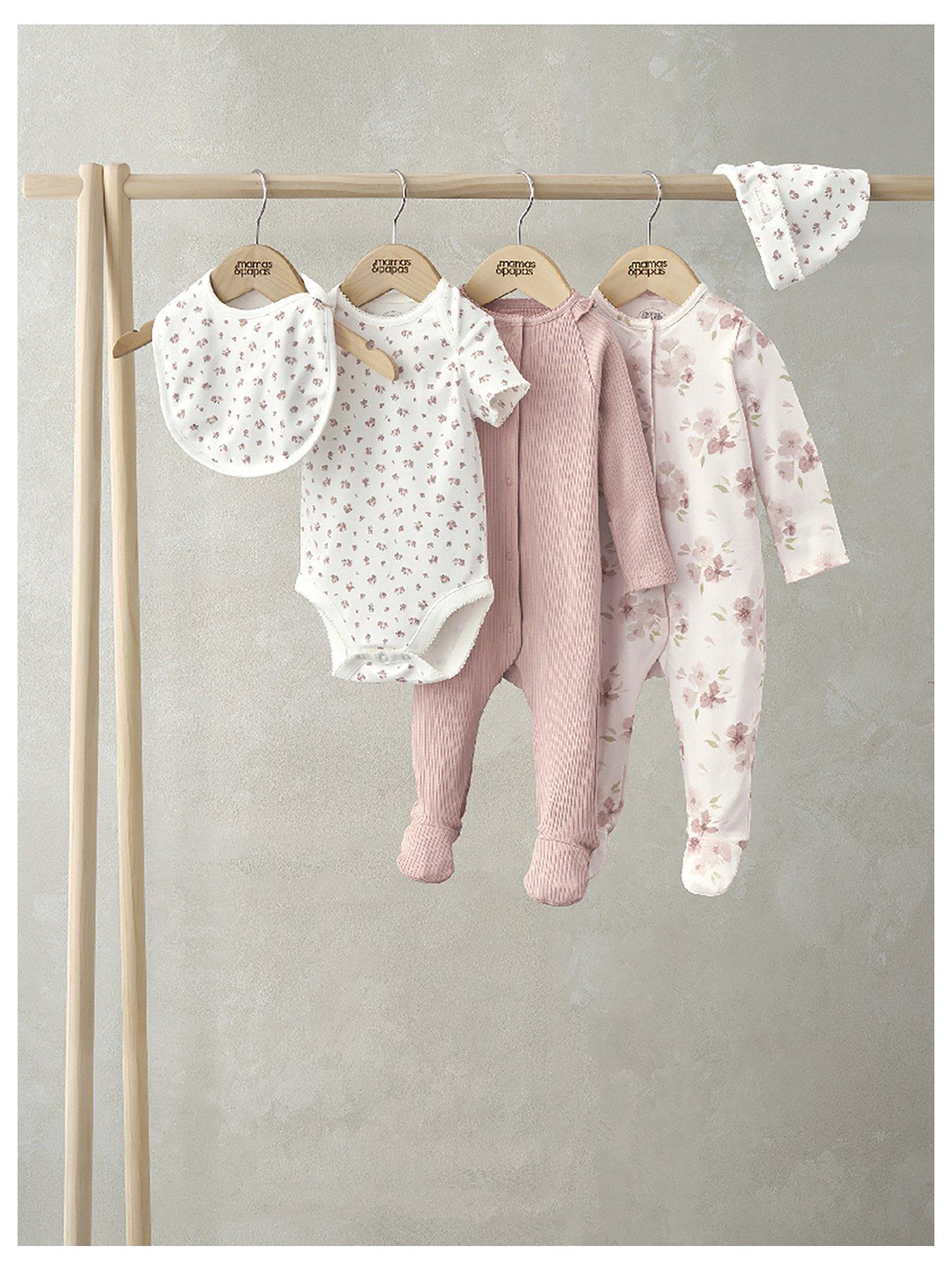 Image 1 of 7 of Mamas & Papas Baby Girls 5 Piece Floral Set - Pink
