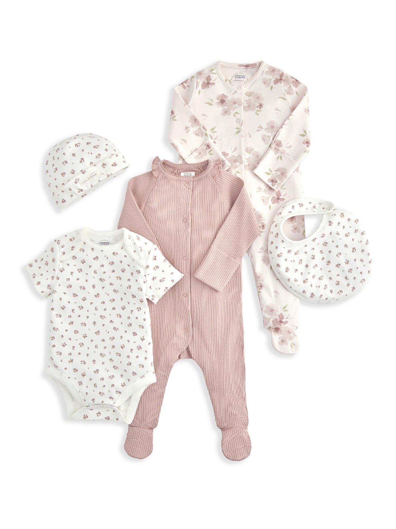 Image 2 of 7 of Mamas & Papas Baby Girls 5 Piece Floral Set - Pink