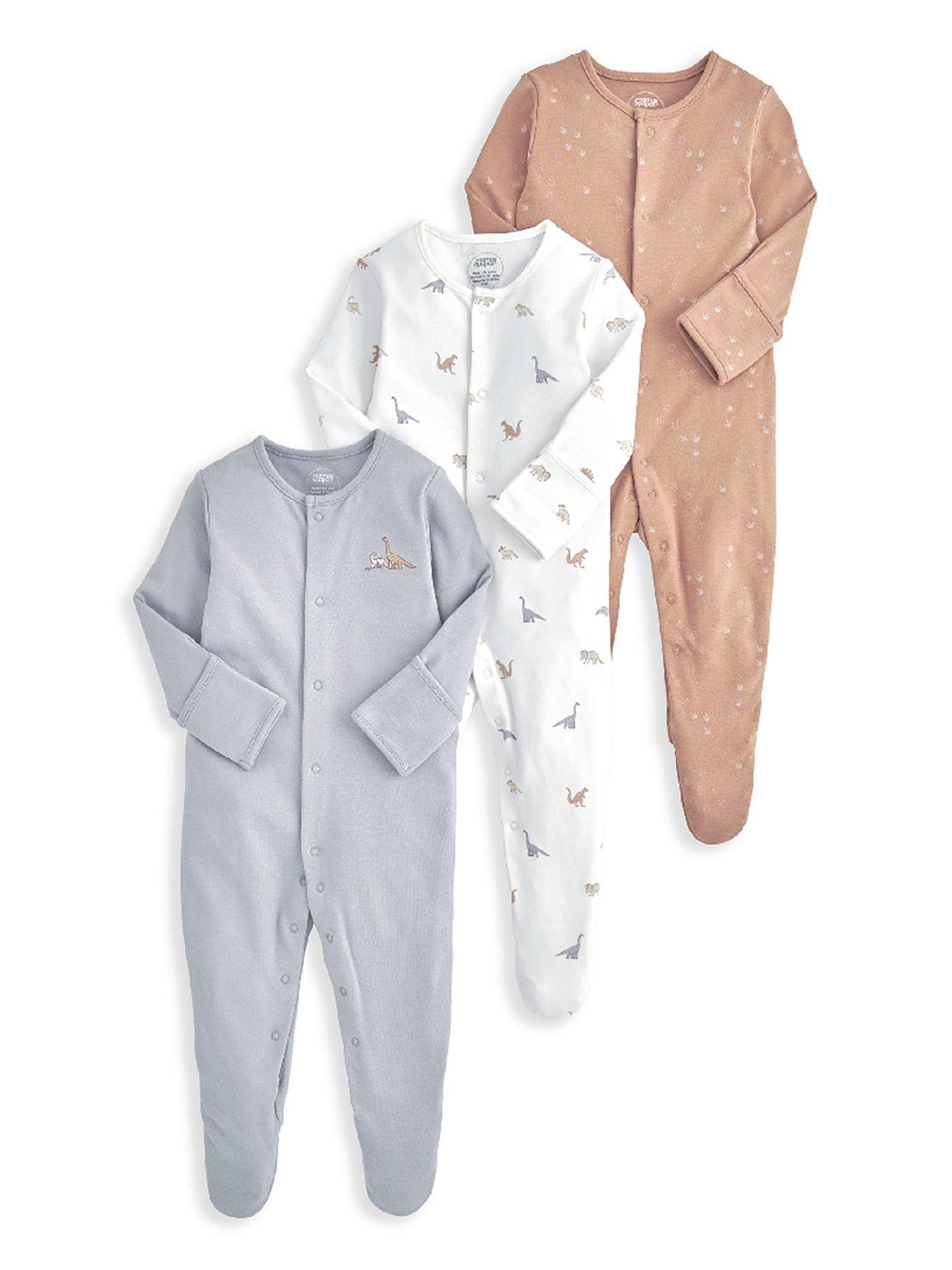 Image 2 of 2 of Mamas & Papas Baby Boys 3 Pack Dino Sleepsuits - Multi