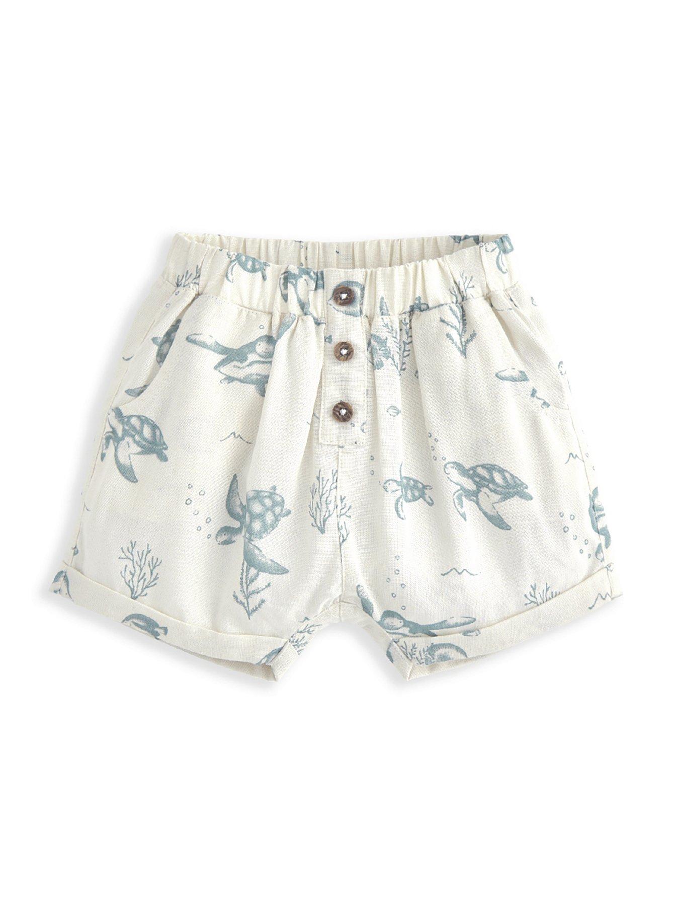 Image 4 of 4 of Mamas & Papas Baby Boys 2 Piece Turtle Under The Sea Print Shirt & Short Set - Blue
