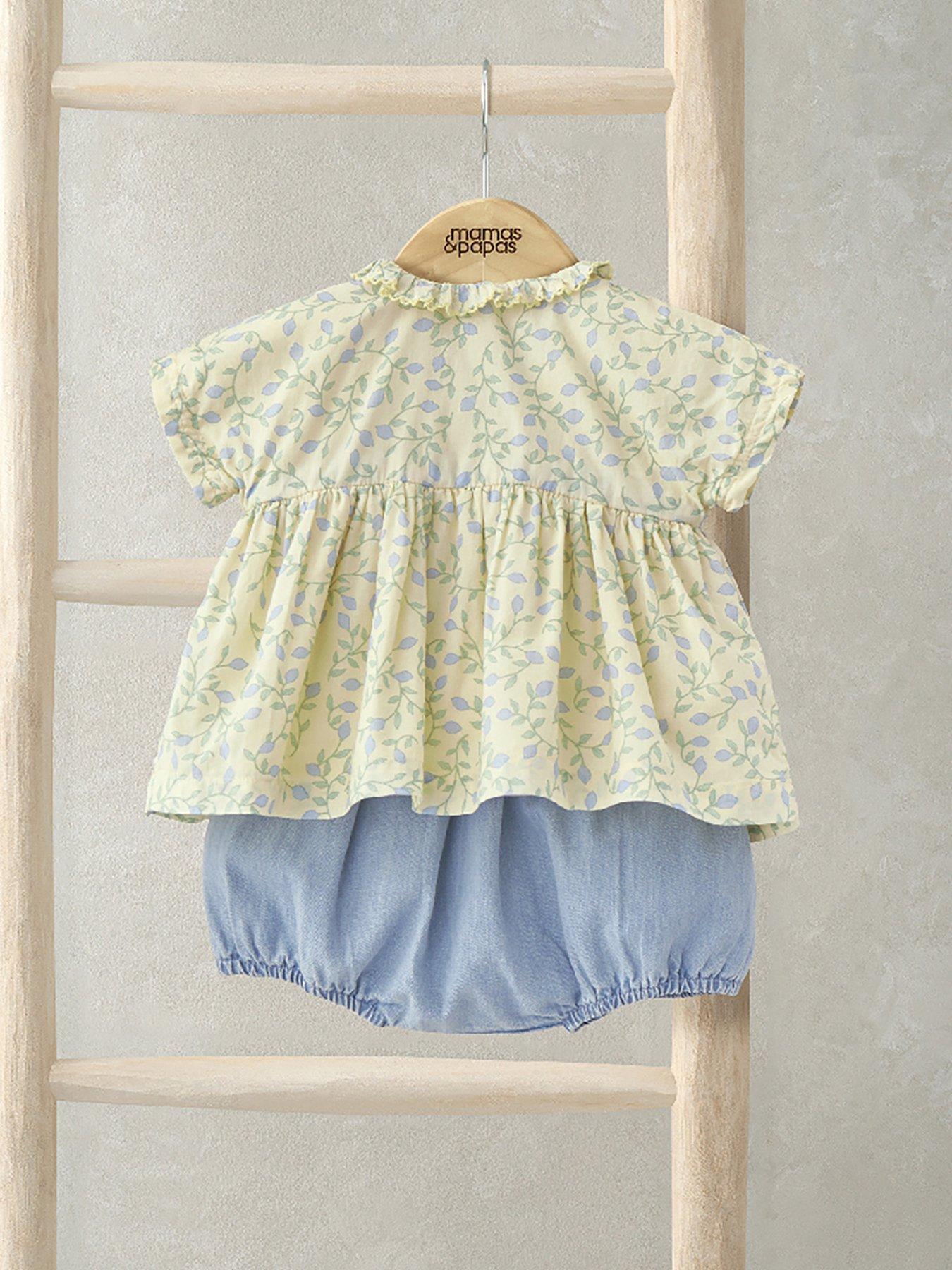 undefined Baby Girls 2 Piece Climbing Buds Print Blouse & Bloomer Set - Yellow