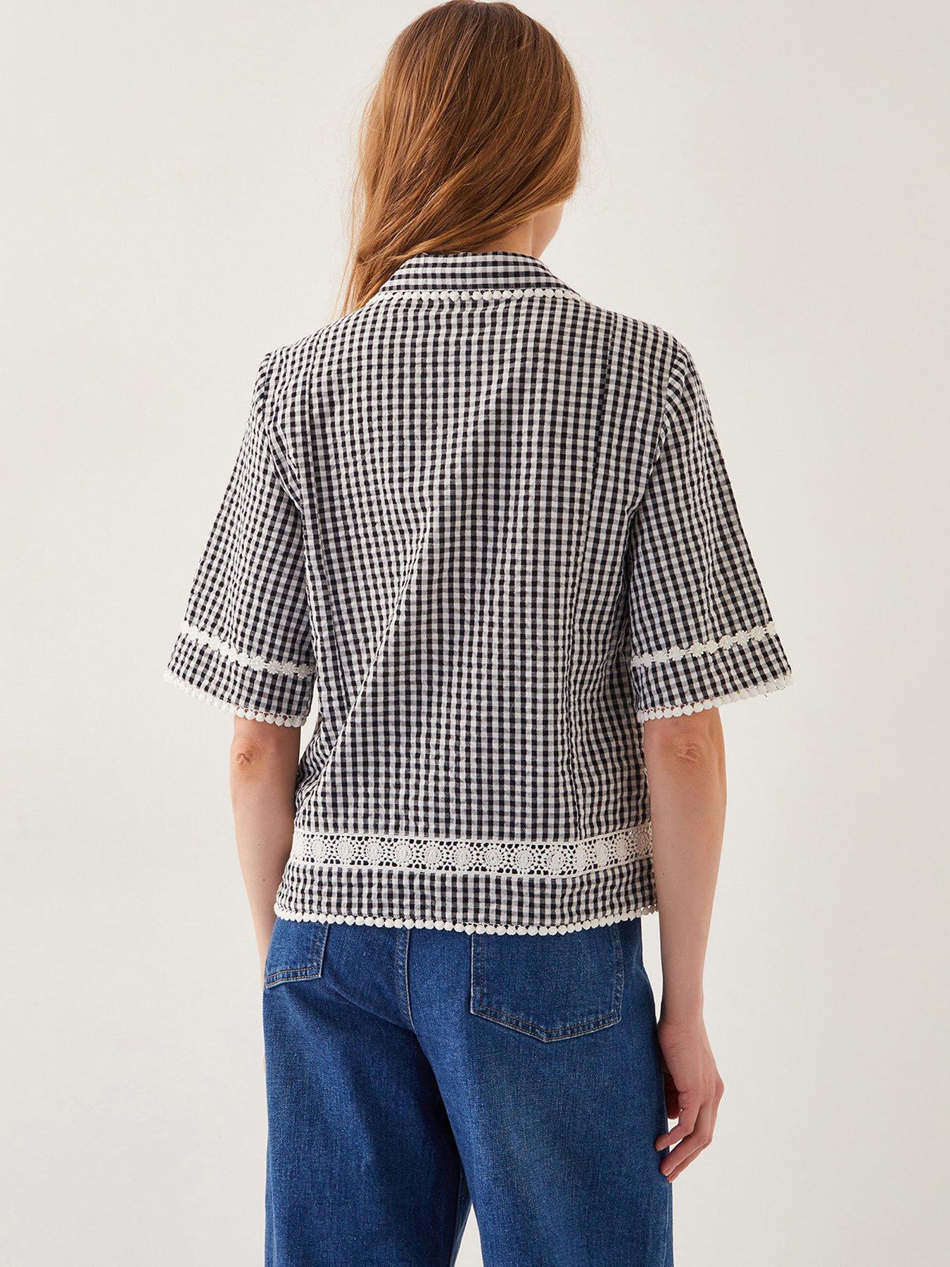Image 2 of 5 of Monsoon Zoe Gingham Shirt - Black