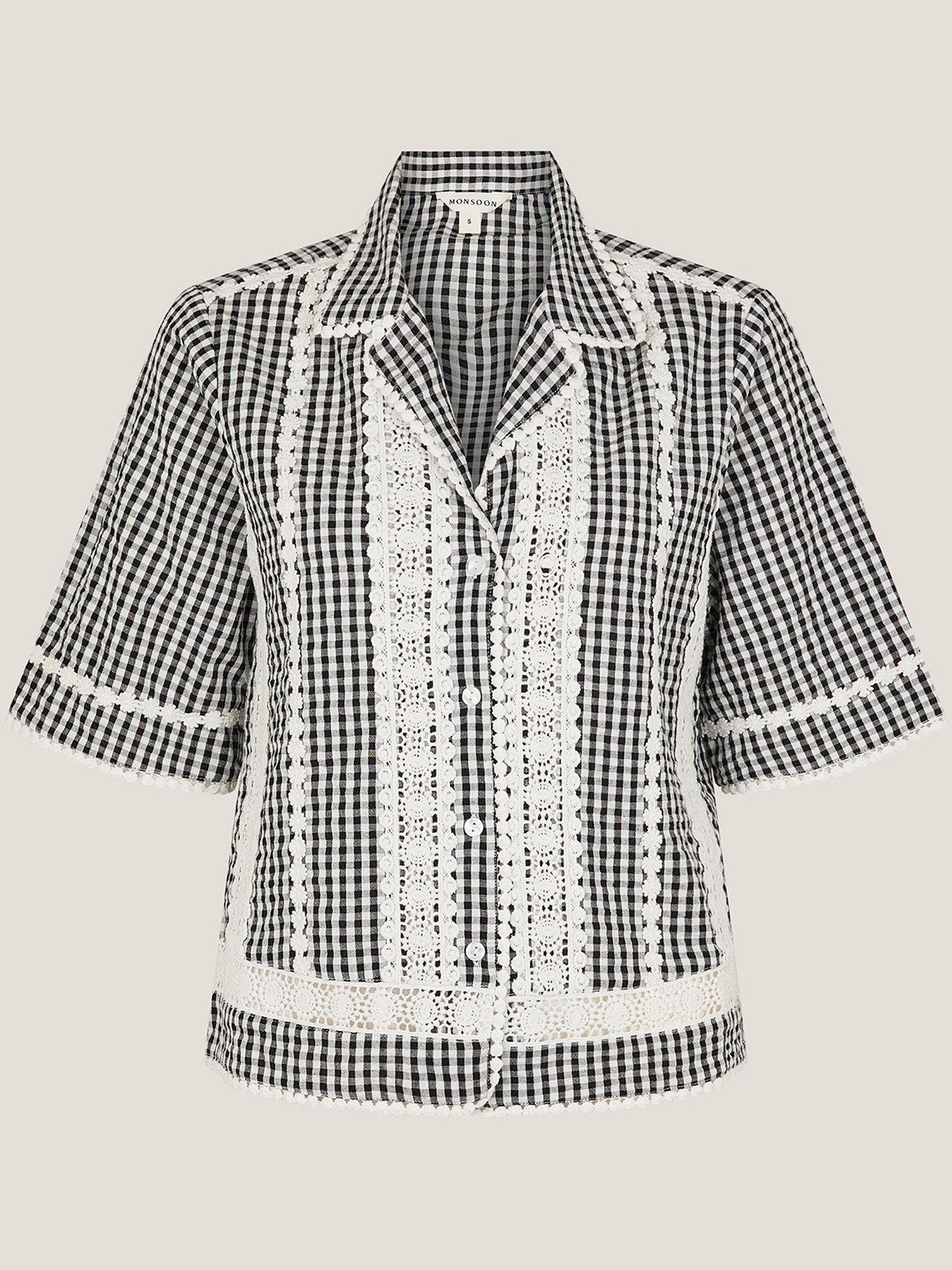 Image 3 of 5 of Monsoon Zoe Gingham Shirt - Black