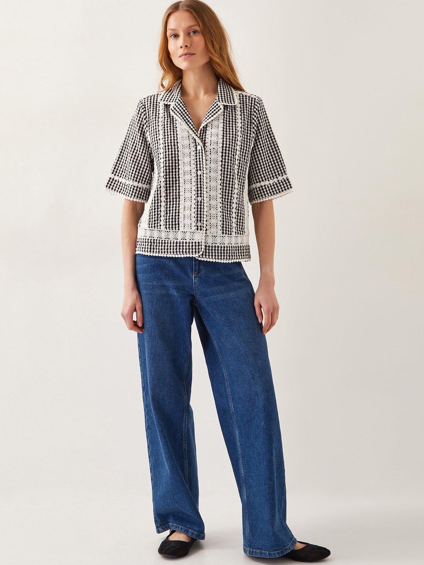 Image 4 of 5 of Monsoon Zoe Gingham Shirt - Black