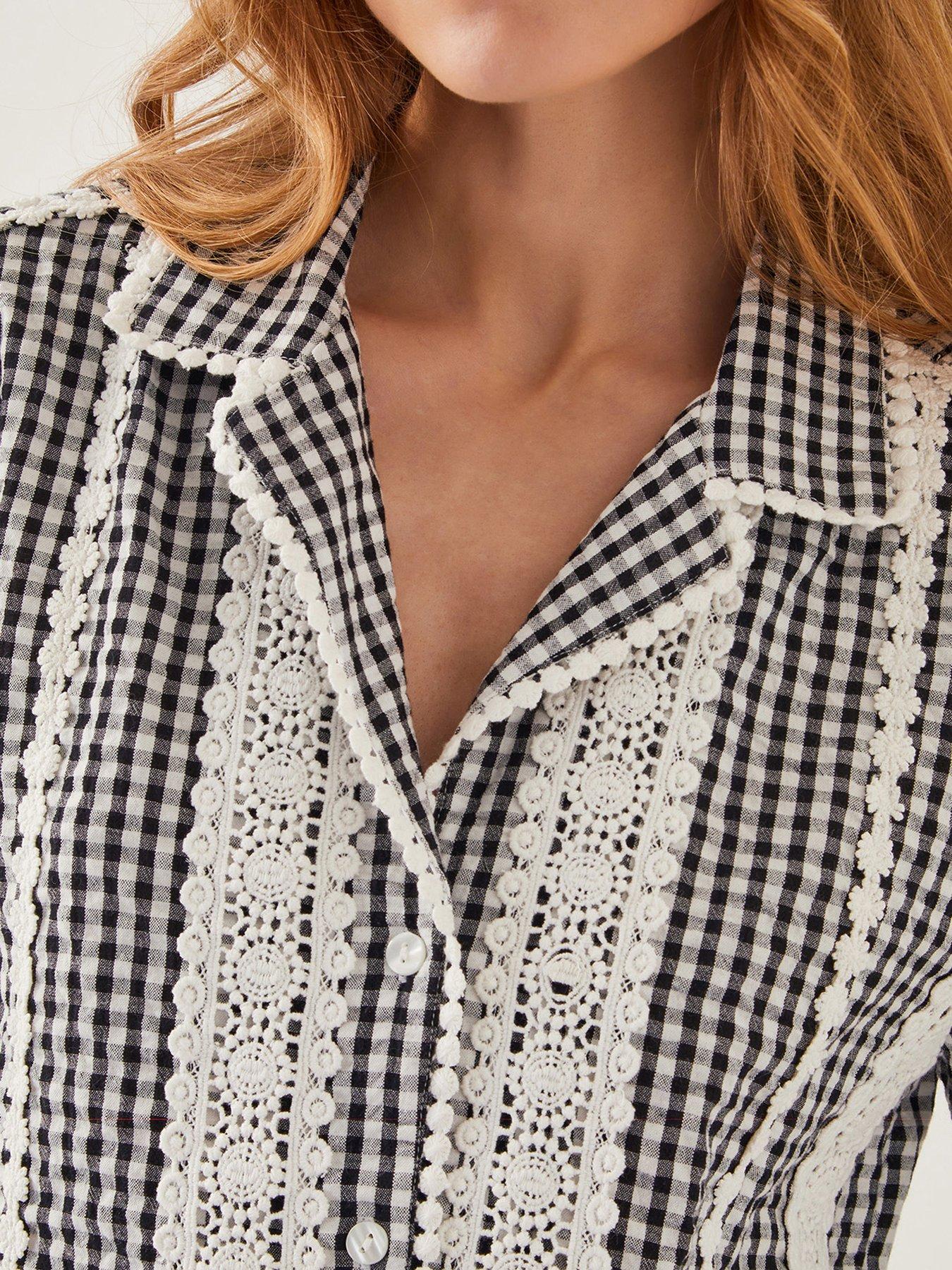 Image 5 of 5 of Monsoon Zoe Gingham Shirt - Black