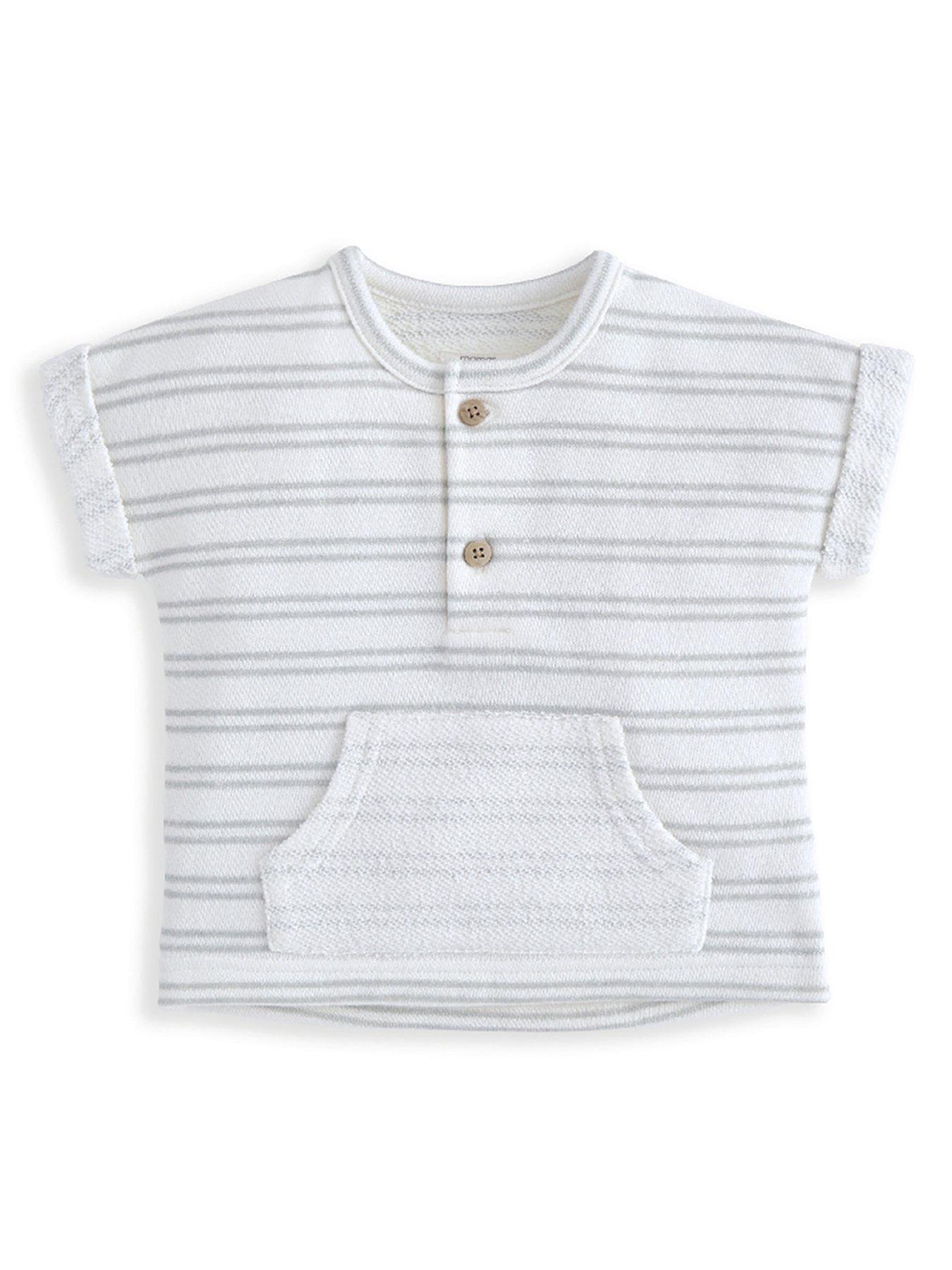 Image 3 of 4 of Mamas & Papas Baby Boys 2 Piece Stripe Shirt And Shorts Set - Blue - Blue