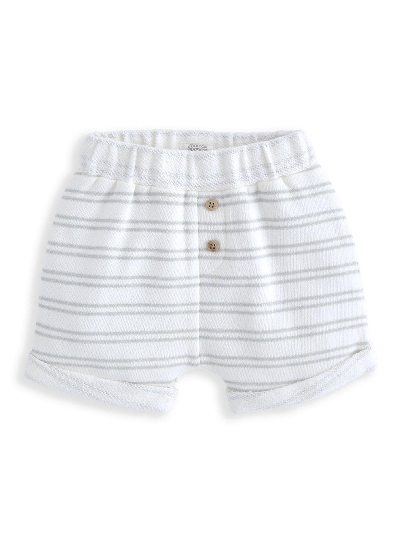 Image 4 of 4 of Mamas & Papas Baby Boys 2 Piece Stripe Shirt And Shorts Set - Blue - Blue