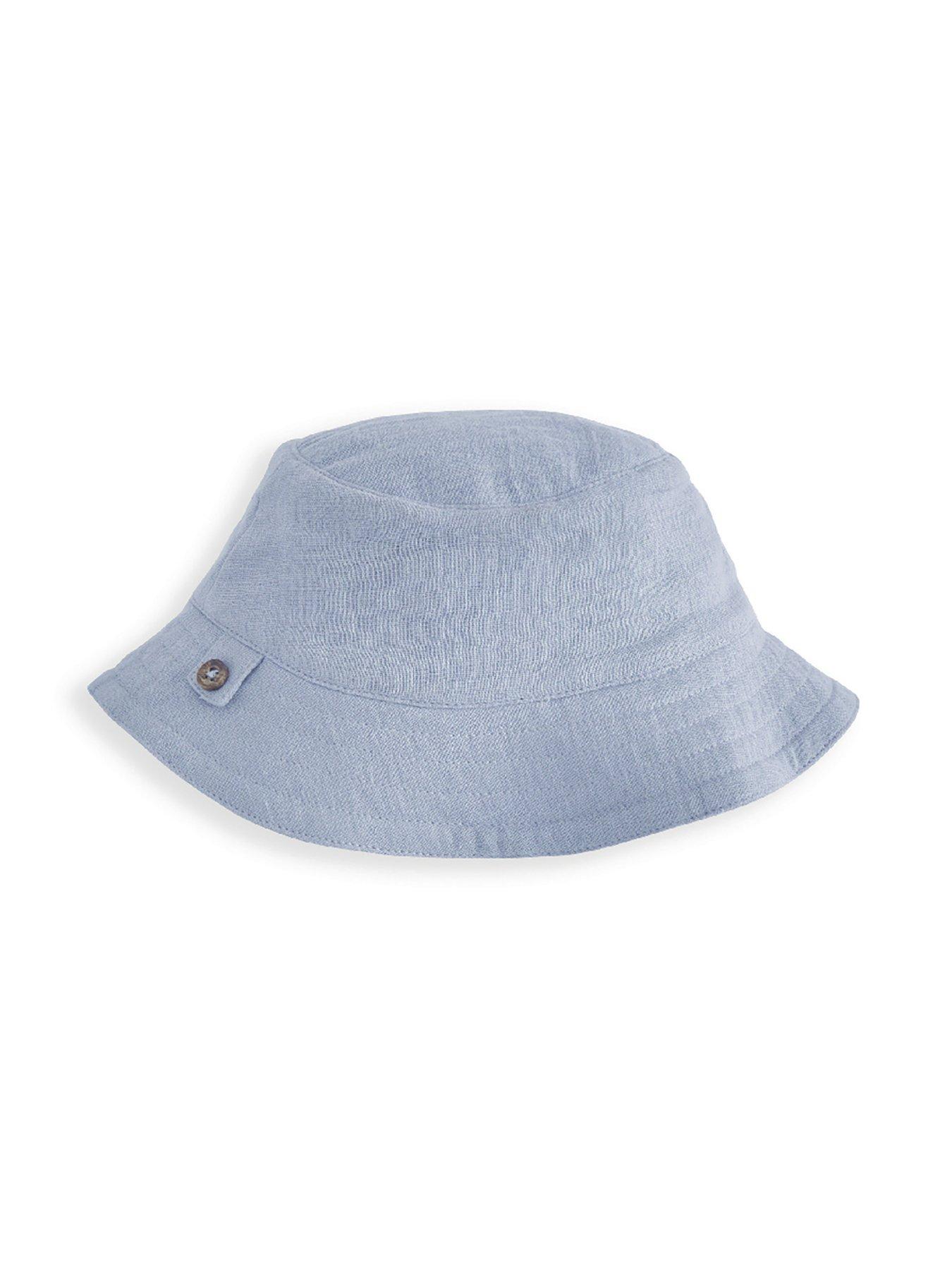 Image 4 of 4 of Mamas & Papas Baby Boys 2 Piece Patch Pocket Romper &amp; Bucket Hat Set - Blue