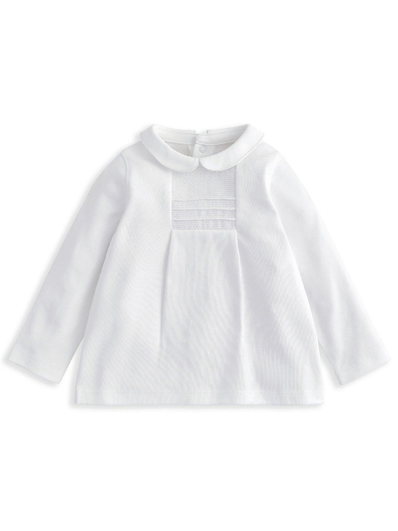 Image 4 of 5 of Mamas & Papas Baby Unisex 2 Piece Pintuck Outfit Set - White