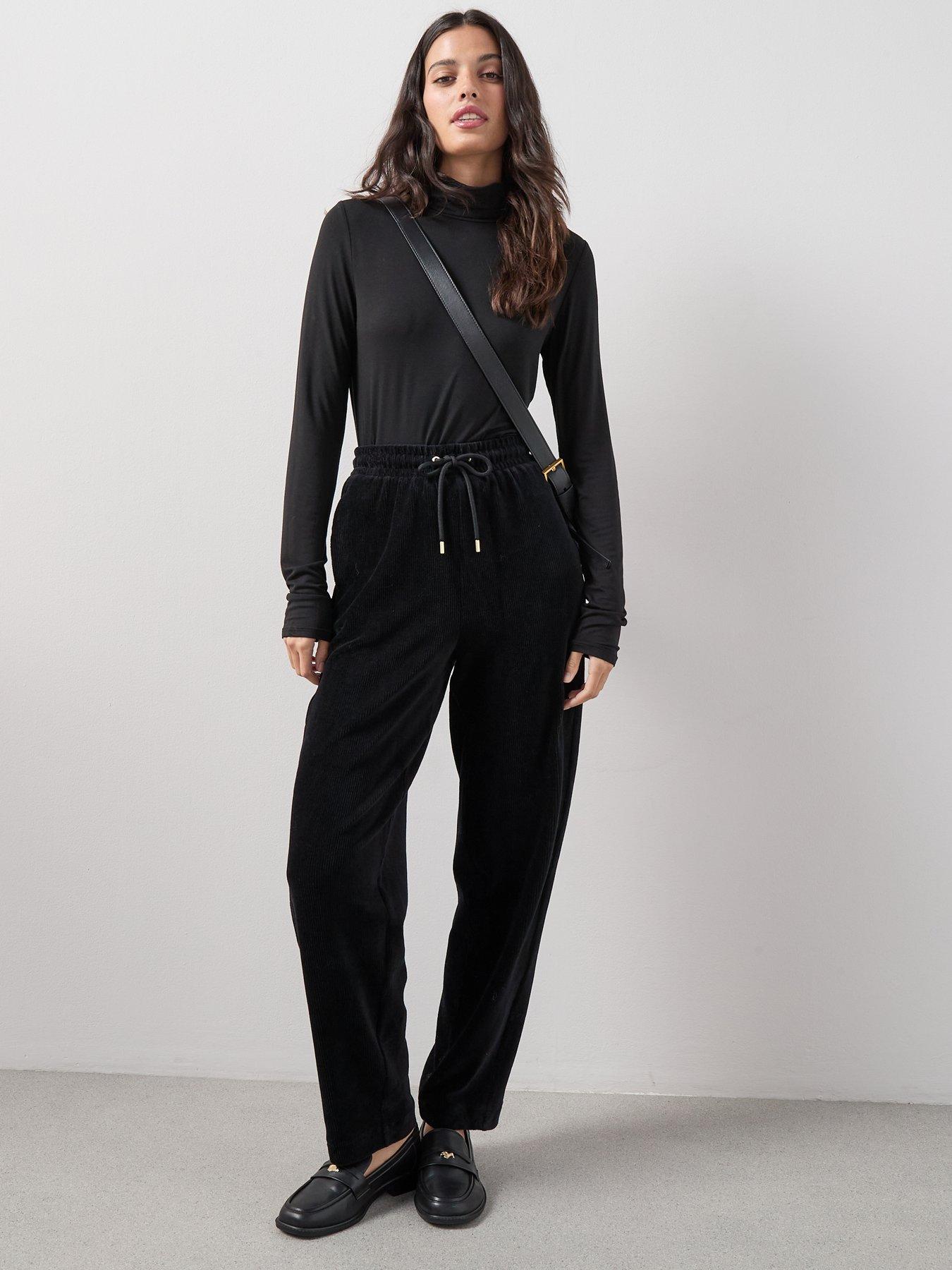 The Very Collection Barrel Cord Trouser - Black
