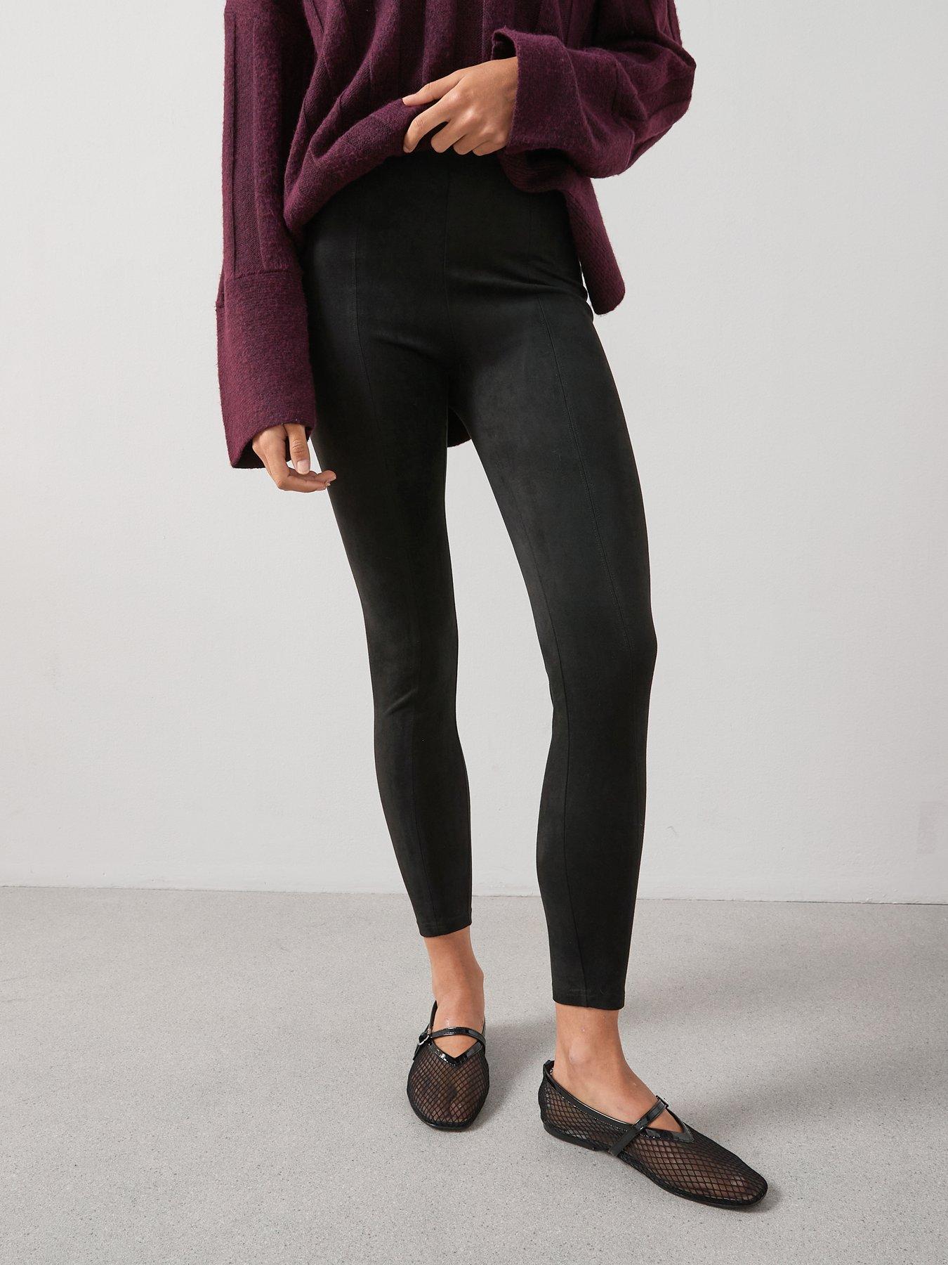The Very Collection Faux Suede Leggings - Black