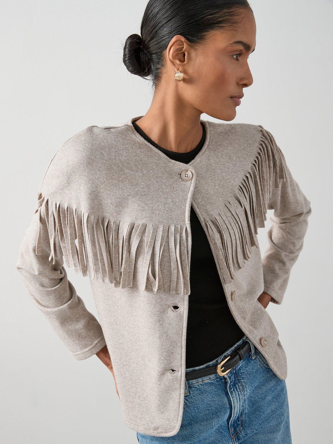 The Very Collection Tassel Lightweight Jacket - Oatmeal