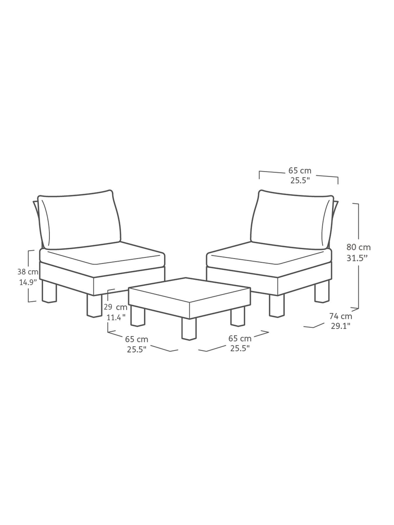Image 5 of 7 of Keter Elements 2 Seater Modular Balcony Set