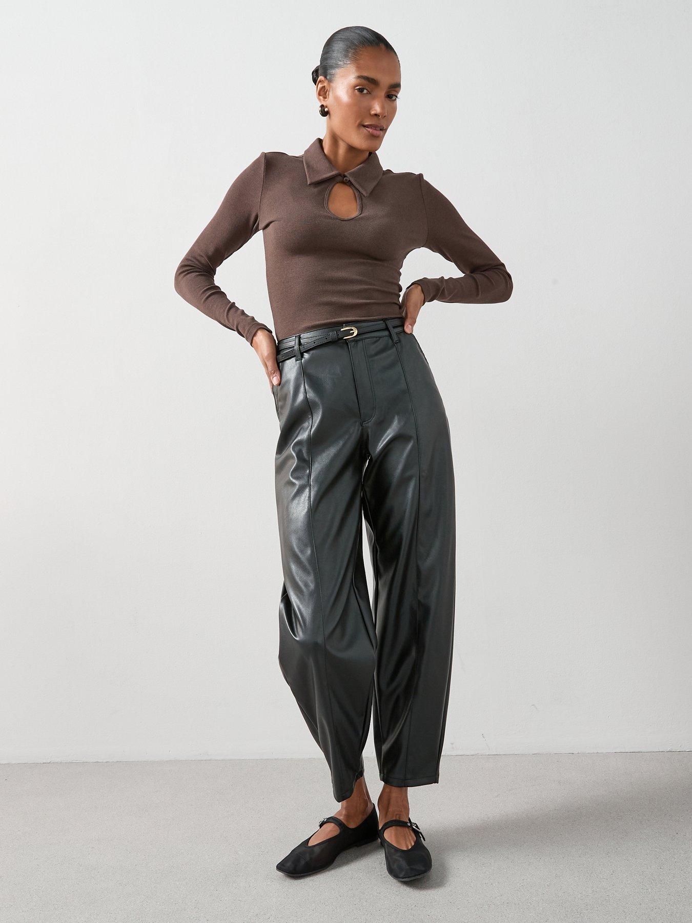 the-very-collection-long-sleeve-collar-cut-out-top-brownback