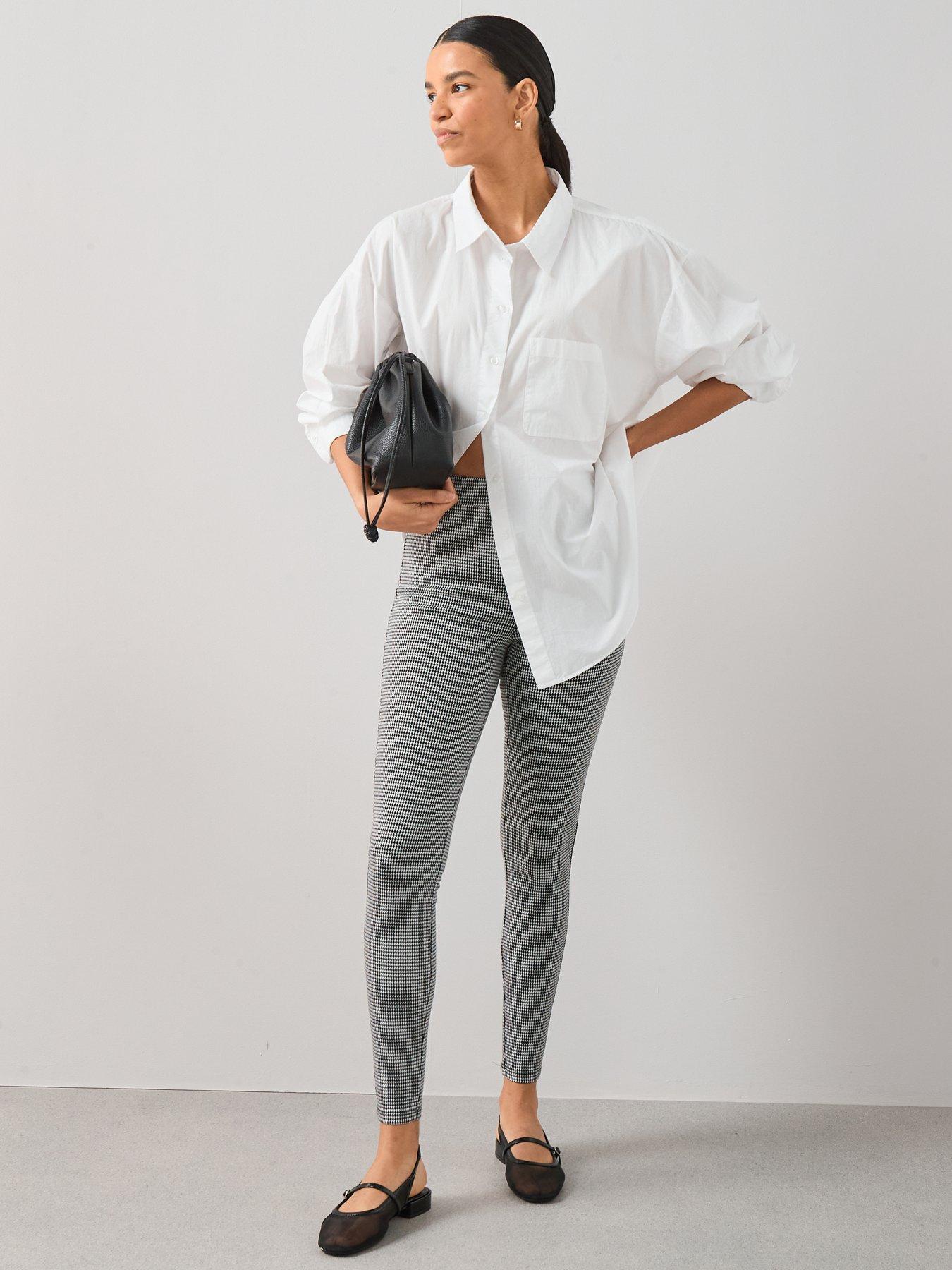 The Very Collection Check Stretch Leggings - Black