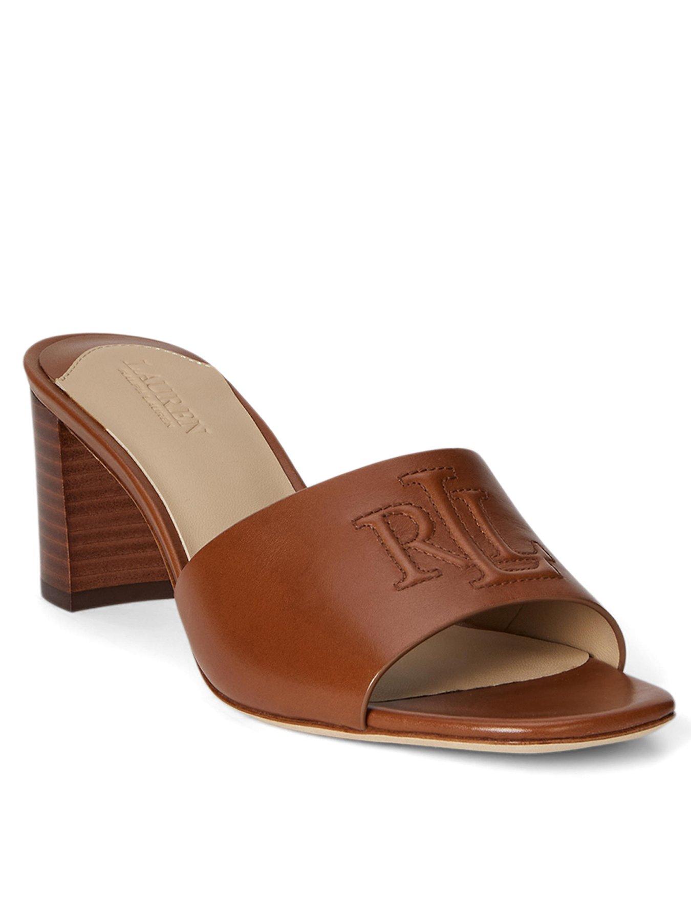 Lauren by Ralph Lauren Everley Block Heel Mules - Brown