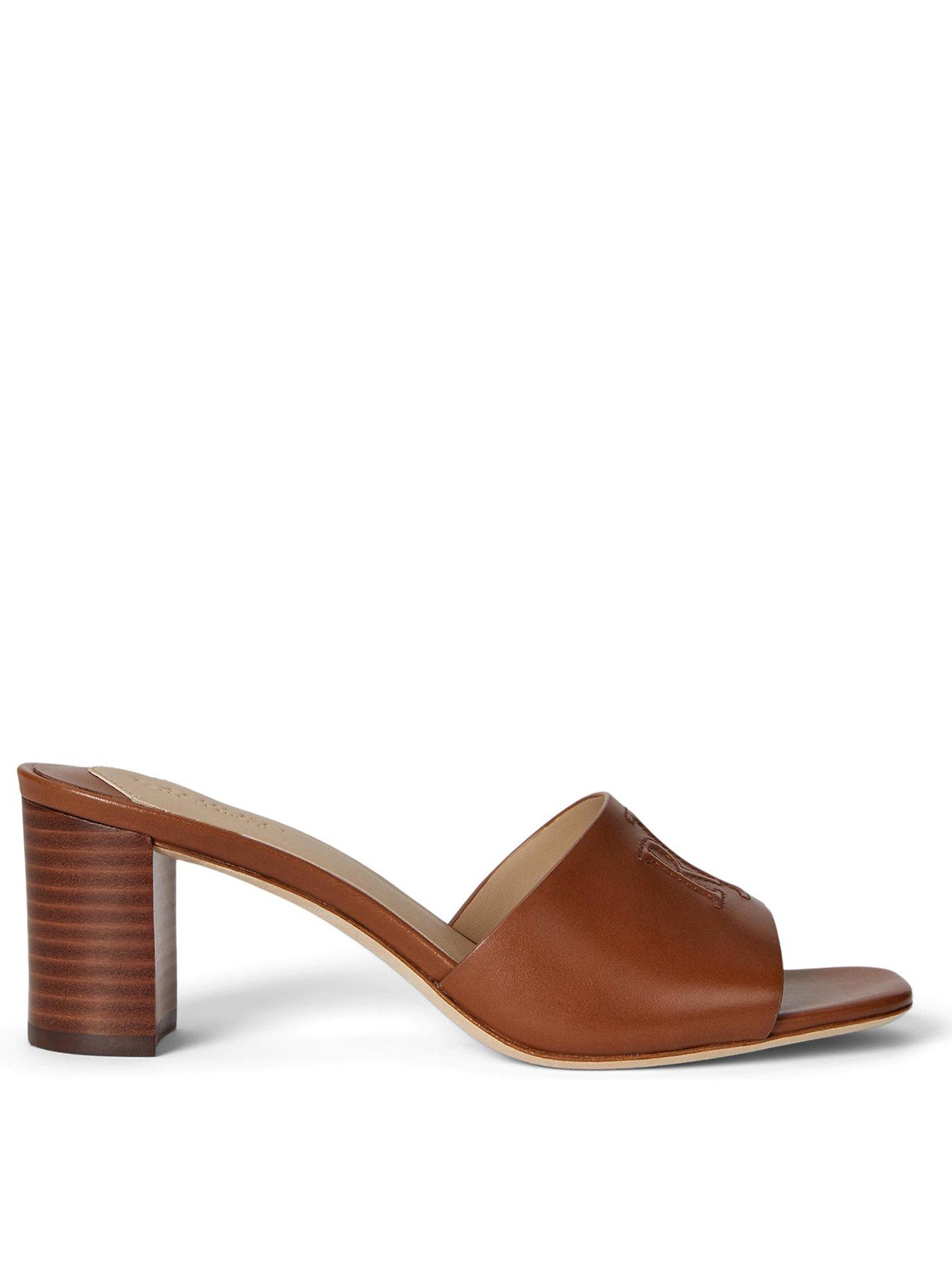 Image 2 of 4 of Lauren by Ralph Lauren Everley Block Heel Mules - Brown