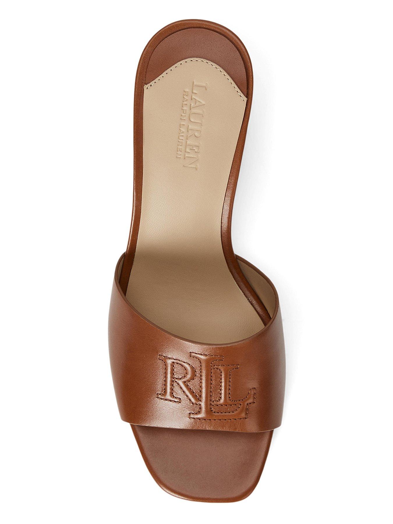 Image 4 of 4 of Lauren by Ralph Lauren Everley Block Heel Mules - Brown
