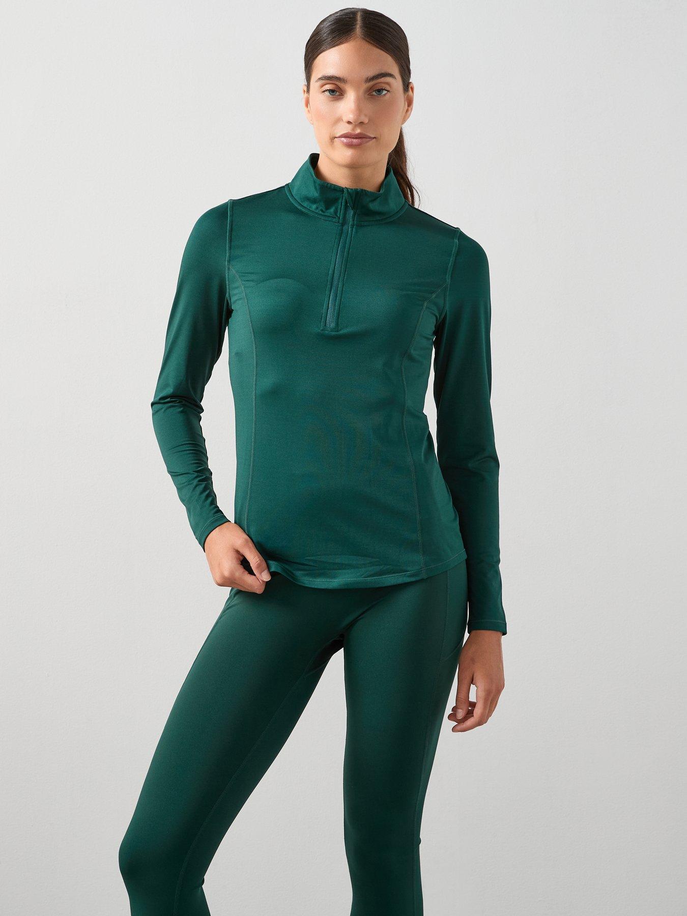 the-very-collection-half-zip-sports-top-green