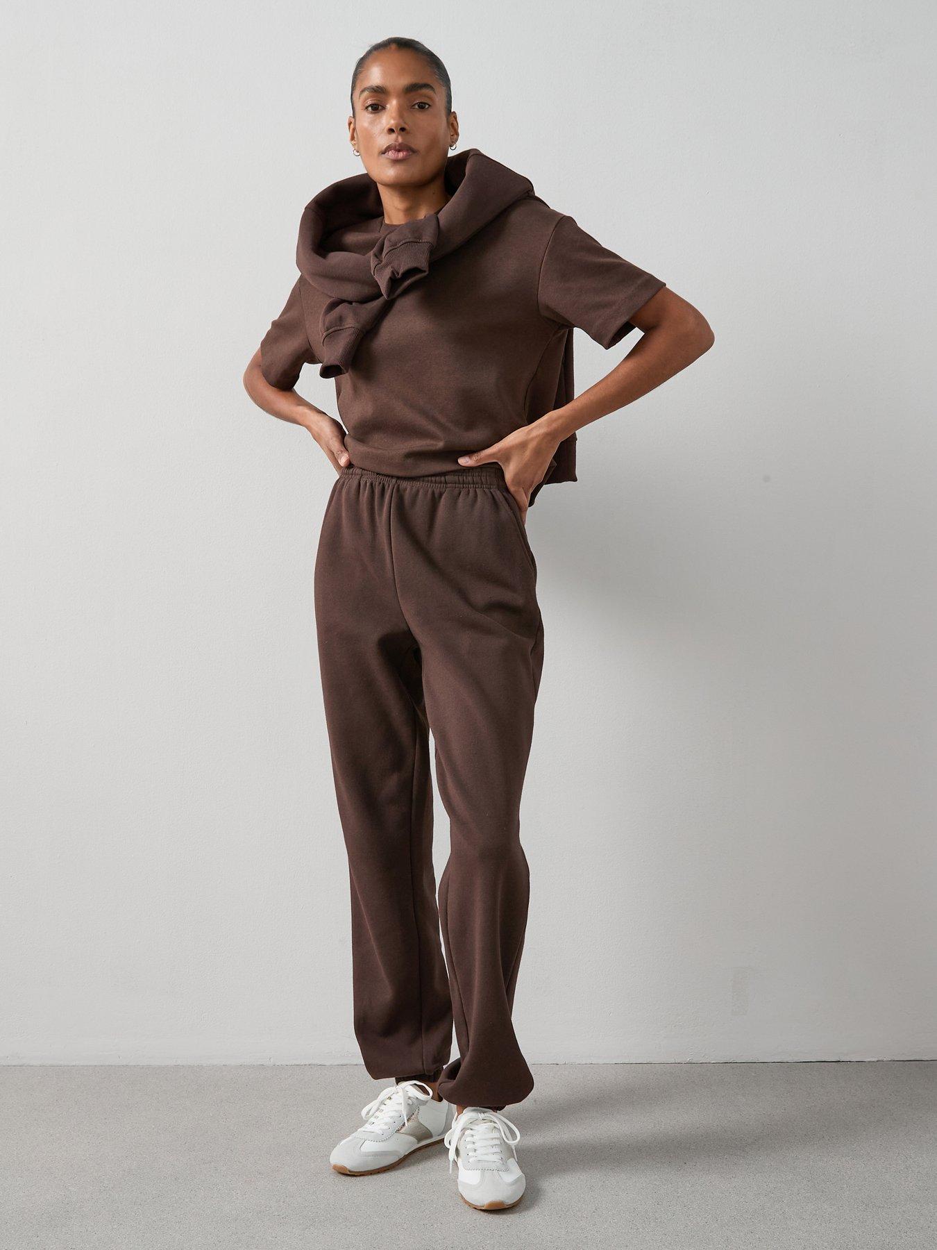 The Very Collection Relaxed Cuffed Essential Joggers- Brown