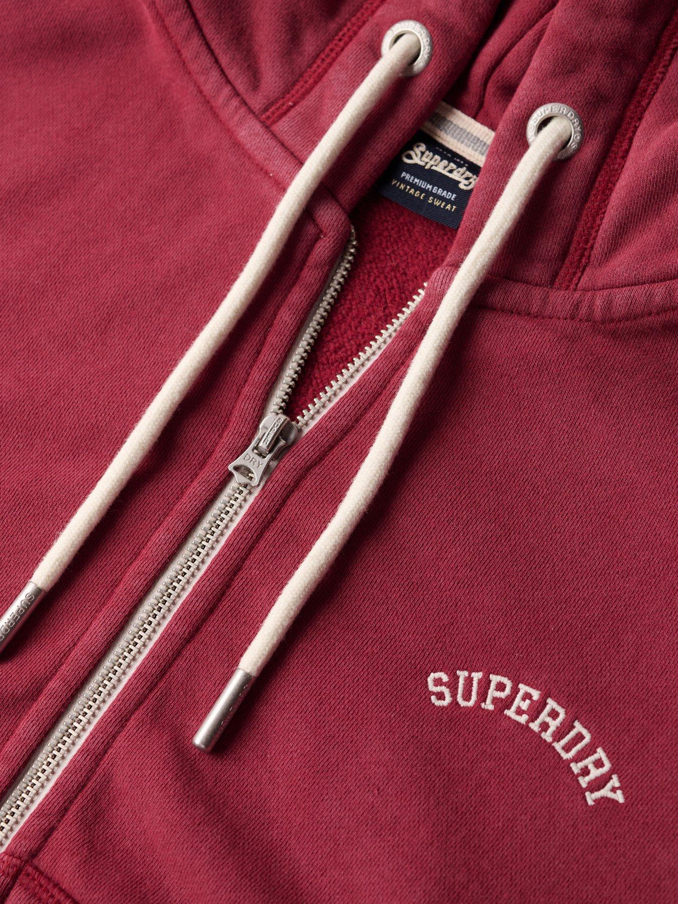 Image 5 of 5 of Superdry Essential Logo Cropped Zip Hoodie - Red