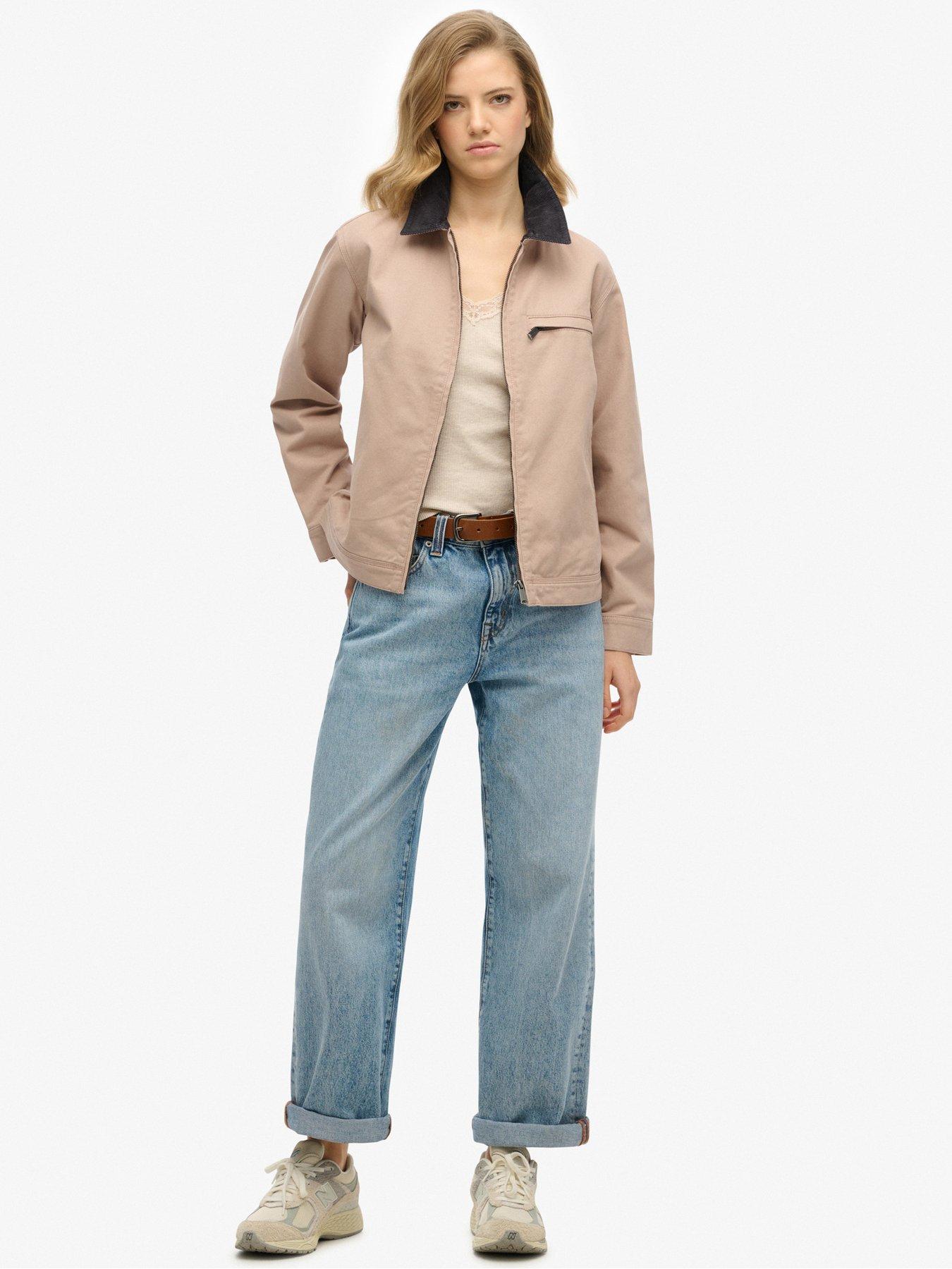 Image 3 of 5 of Superdry Cord Collar Ranch Jacket - Beige