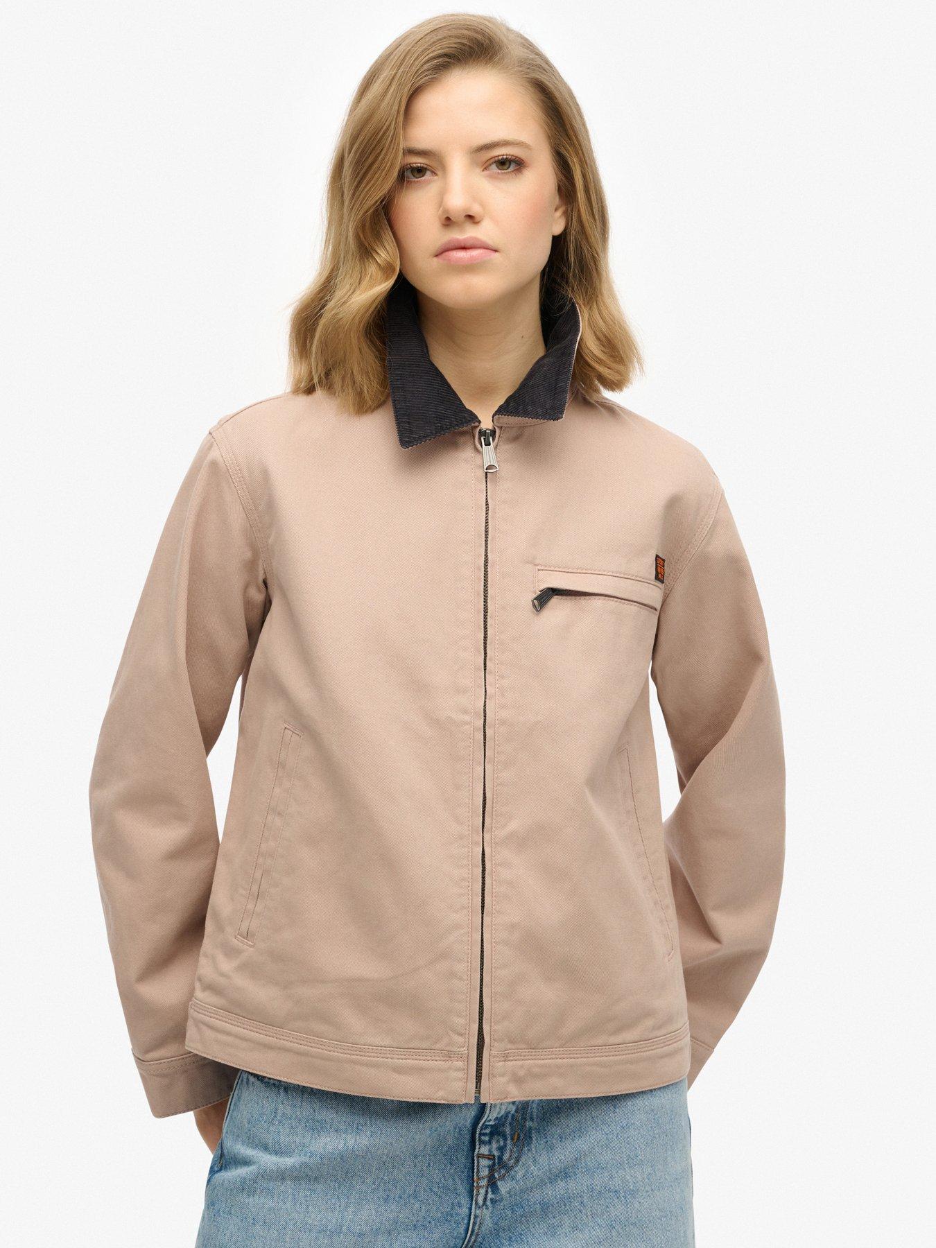 Image 4 of 5 of Superdry Cord Collar Ranch Jacket - Beige