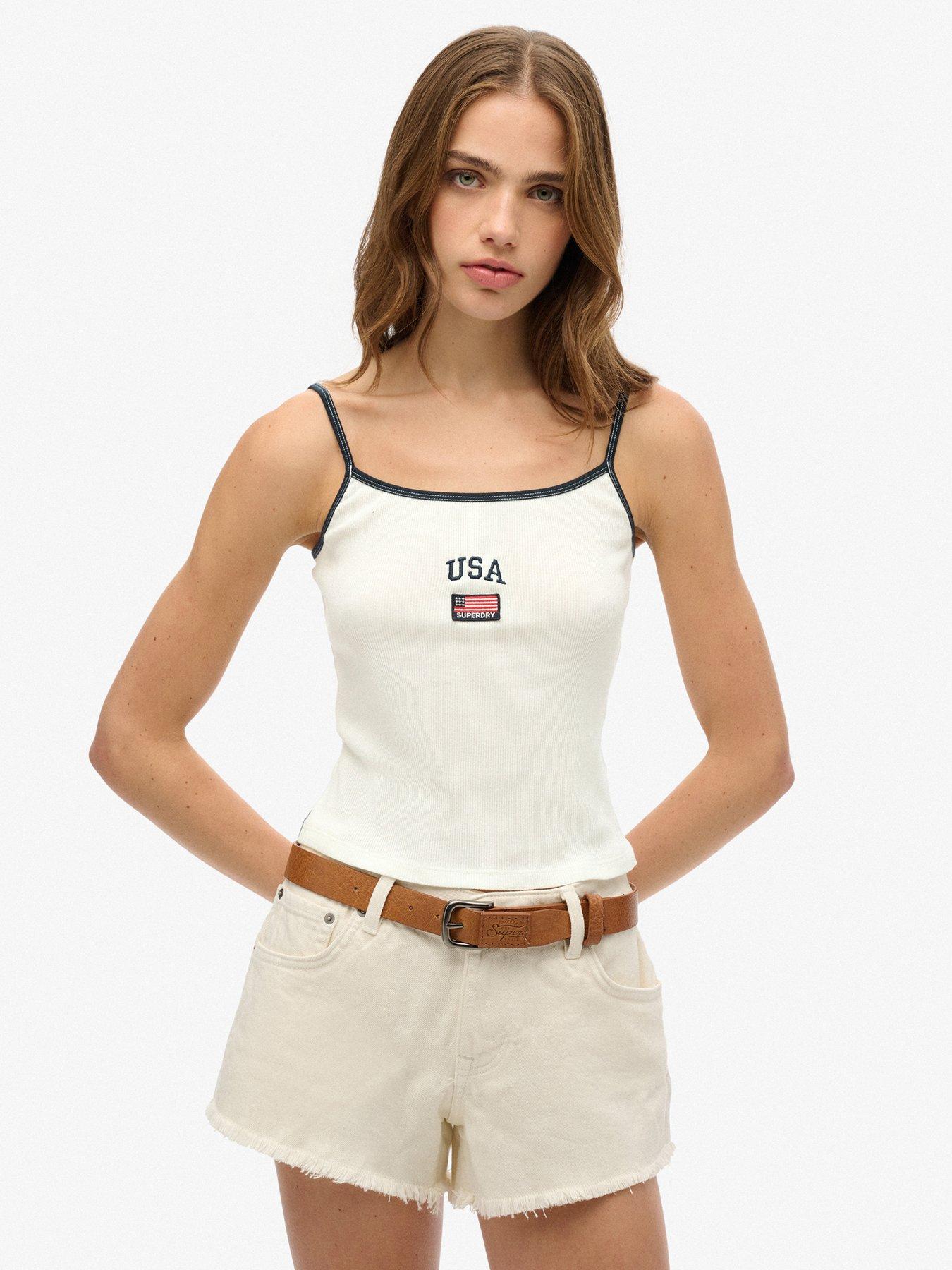 superdry-athletic-essentials-cami-top--white
