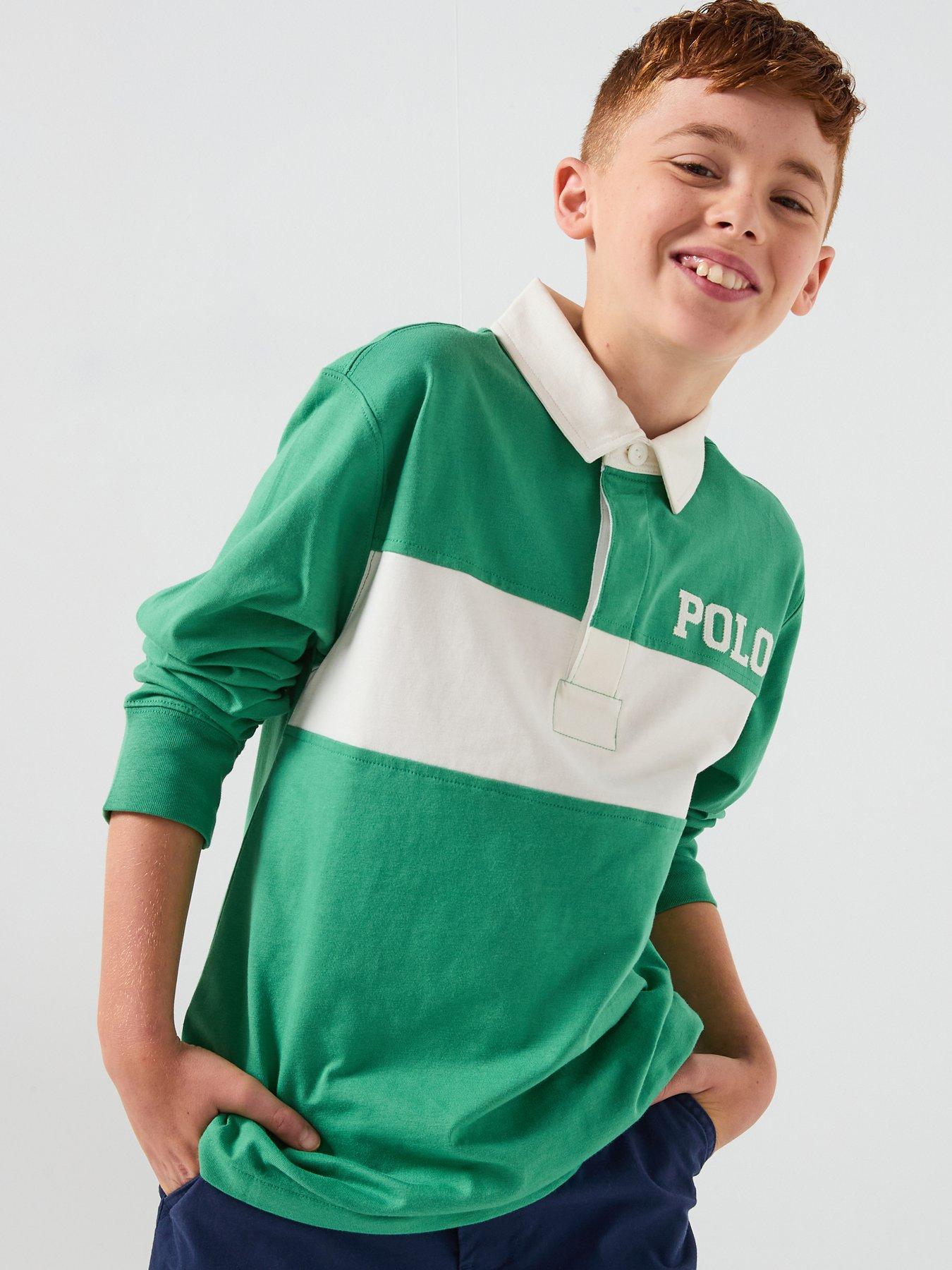 Polo Ralph Lauren Boys Colour Block Rugby Shirt - Green