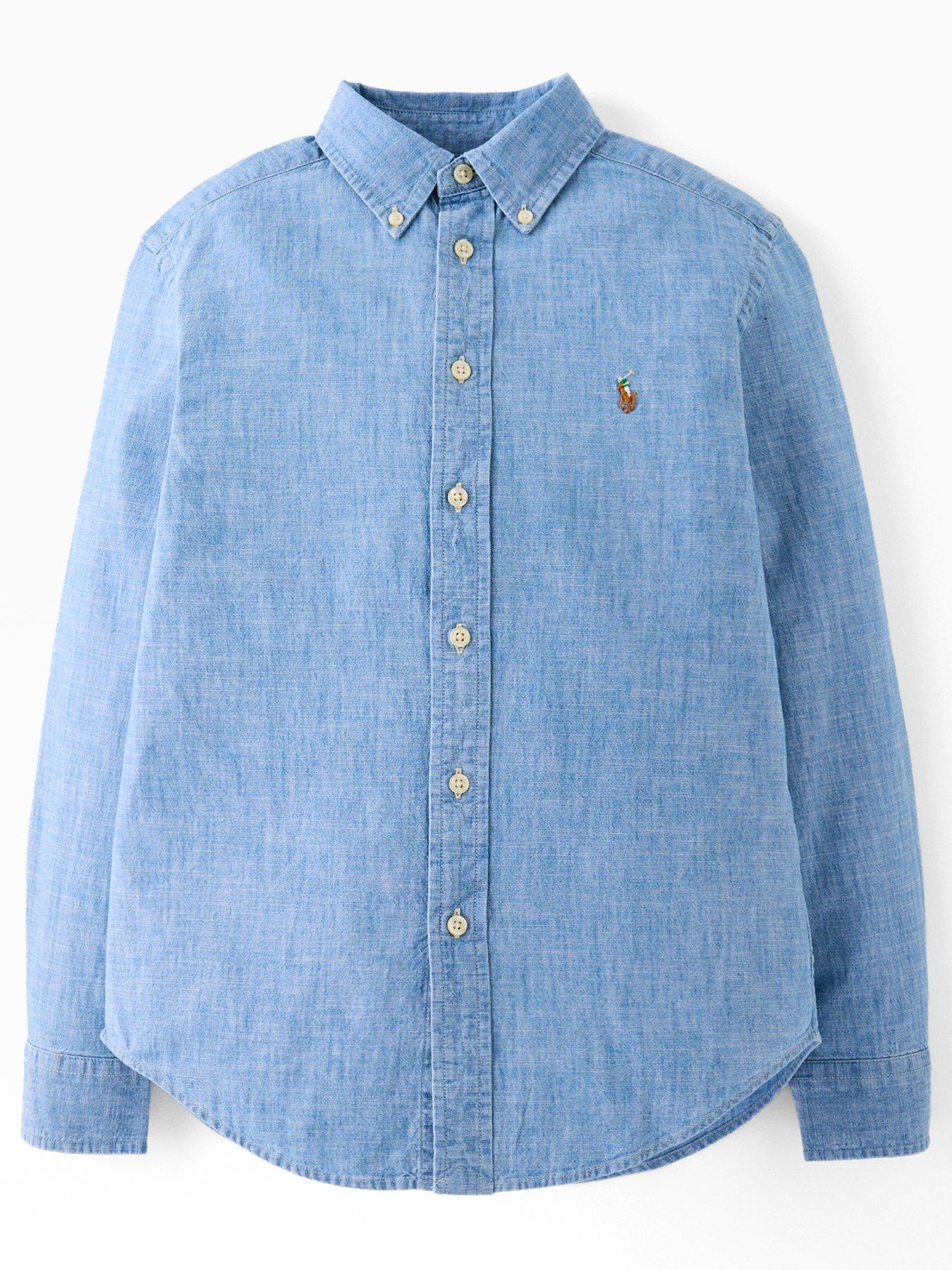 Polo Ralph Lauren Boys Long Sleeve Cotton Shirt - Light Blue