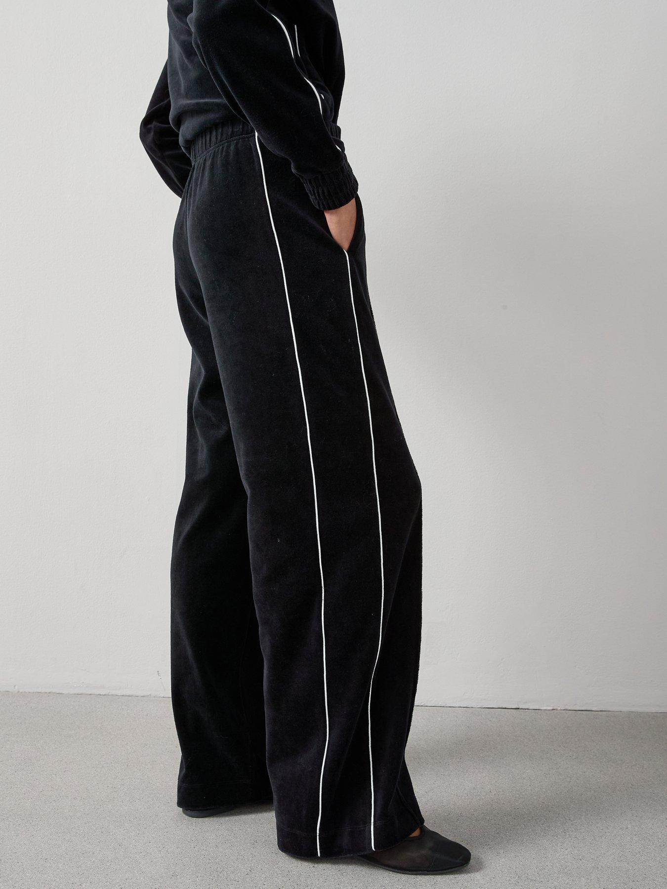 the-very-collection-velour-wide-leg-joggers-with-piping-co-ord-blackstillFront