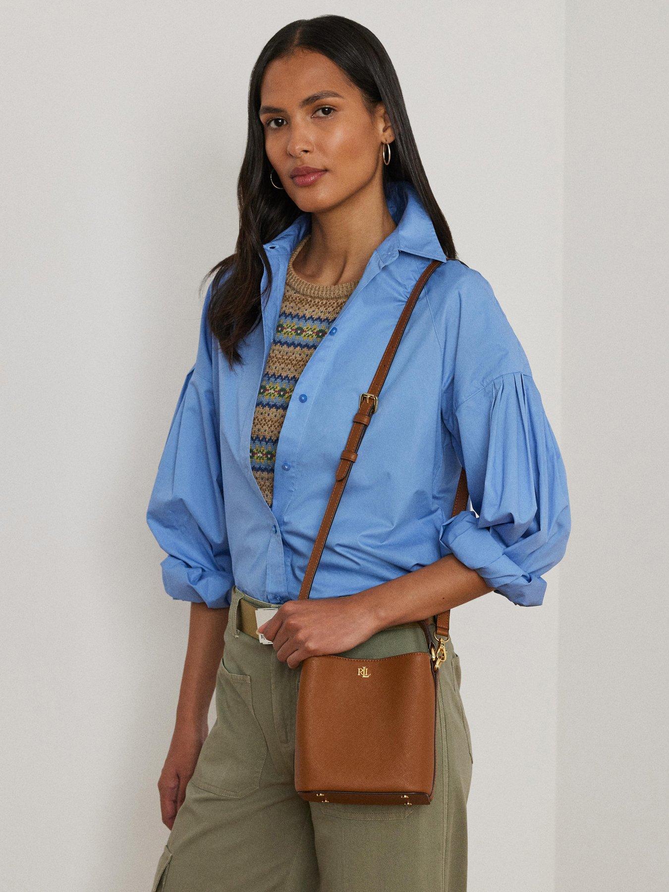 Image 4 of 5 of Lauren by Ralph Lauren Reese Small Bucket Bag - Brown