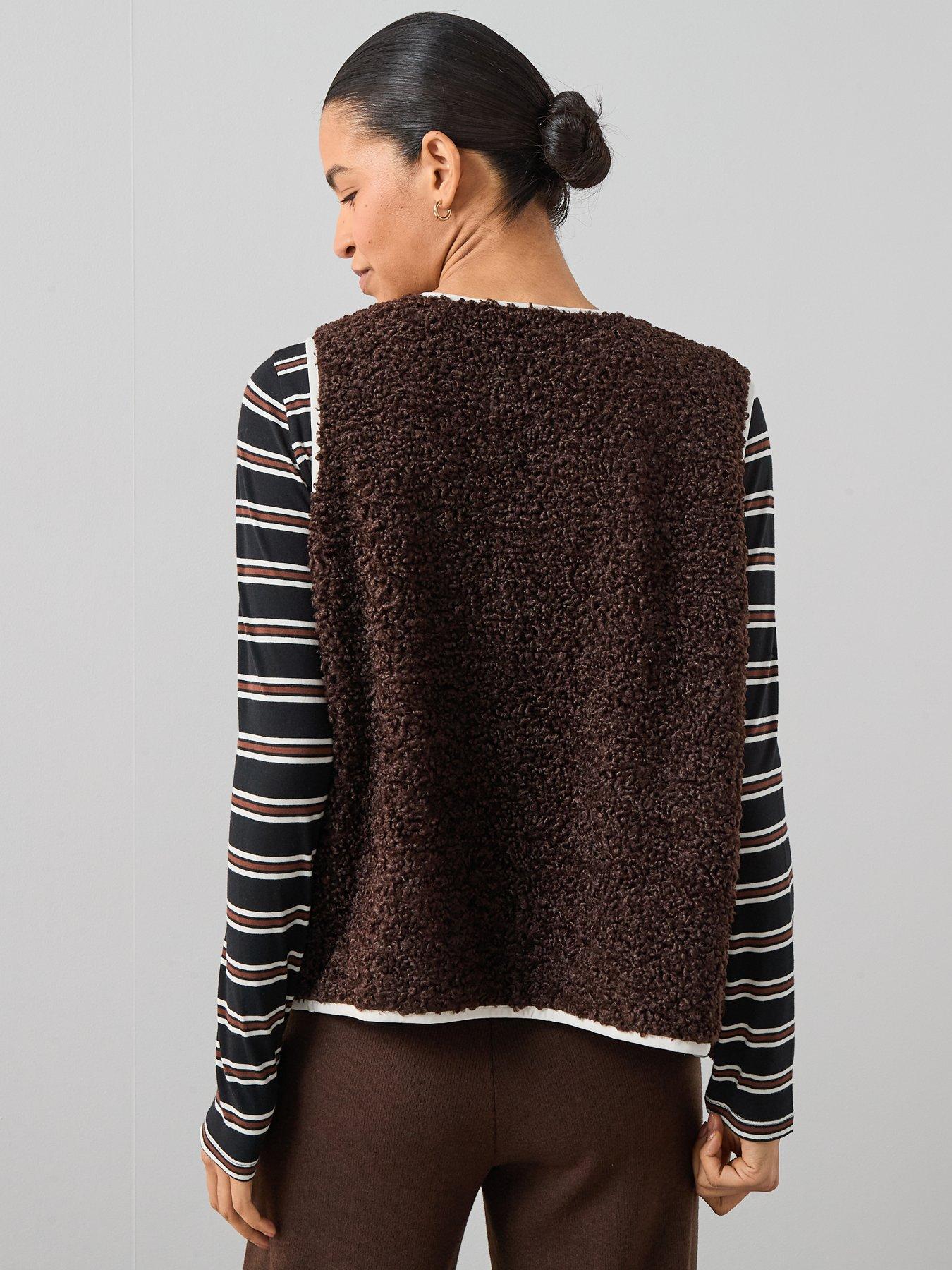 v-by-very-borg-gilet-brownstillFront