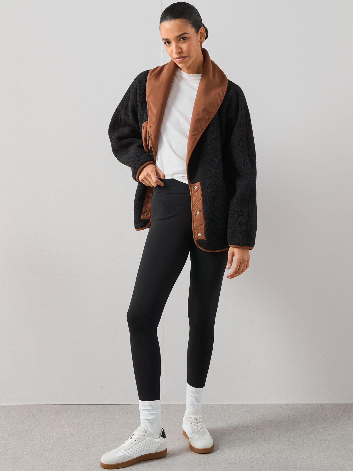 Image 3 of 7 of V by Very Shawl Collar Borg Jacket - Black