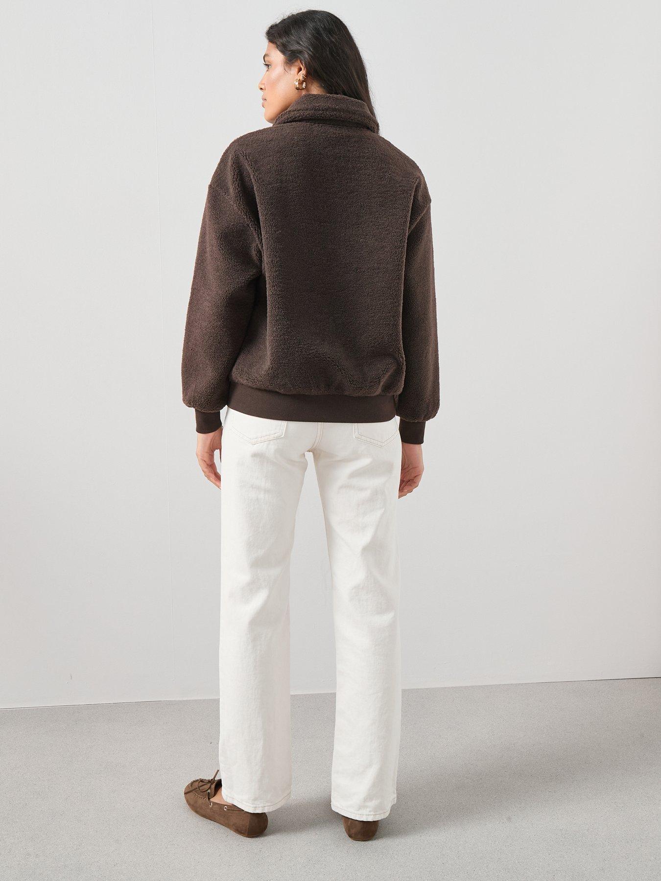 the-very-collection-zip-up-borg-jacket-brownstillFront