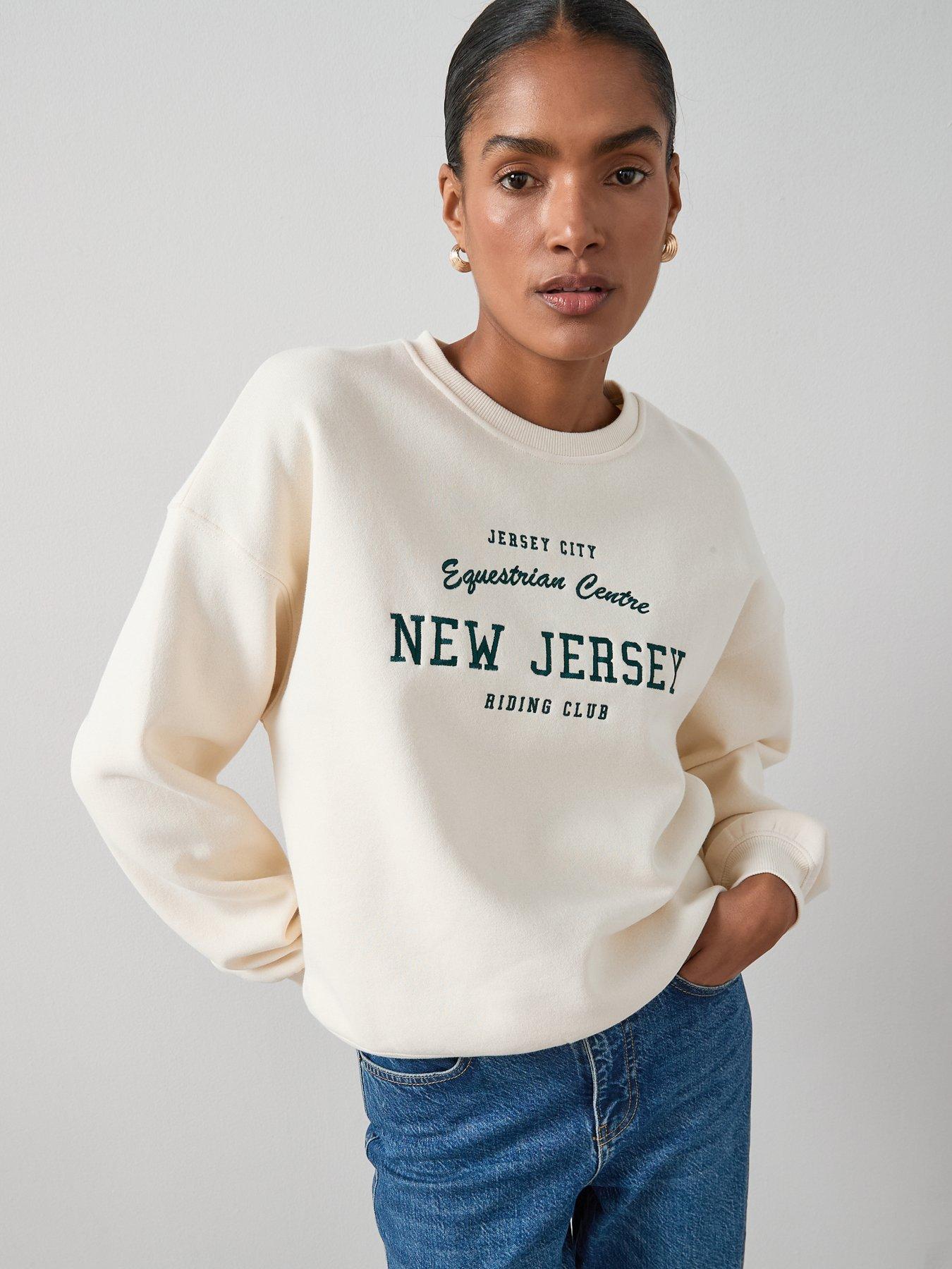 Image 1 of 7 of V by Very New Jersey Graphic Sweatshirt - Cream