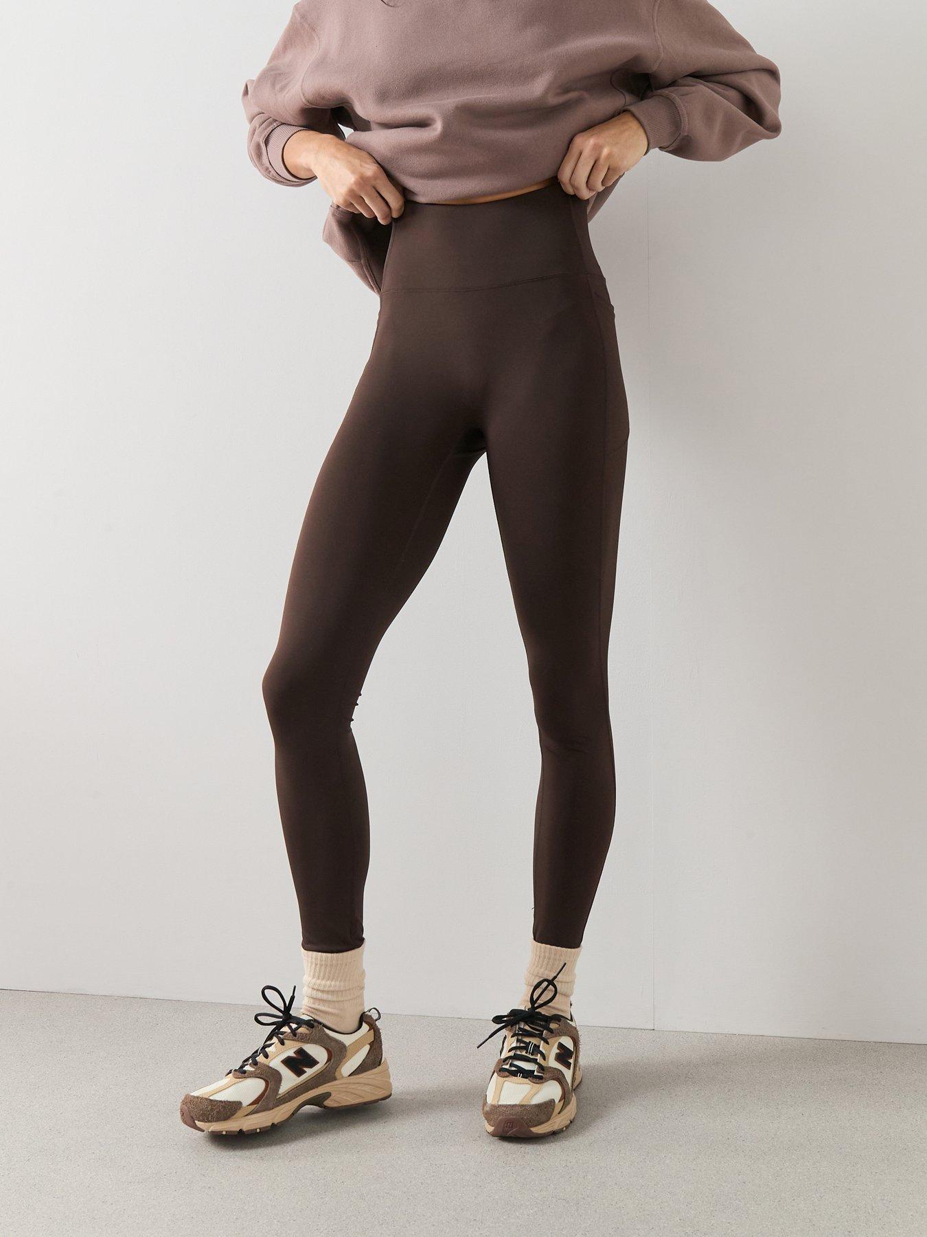 The Very Collection Sports High Waist Leggings - Brown