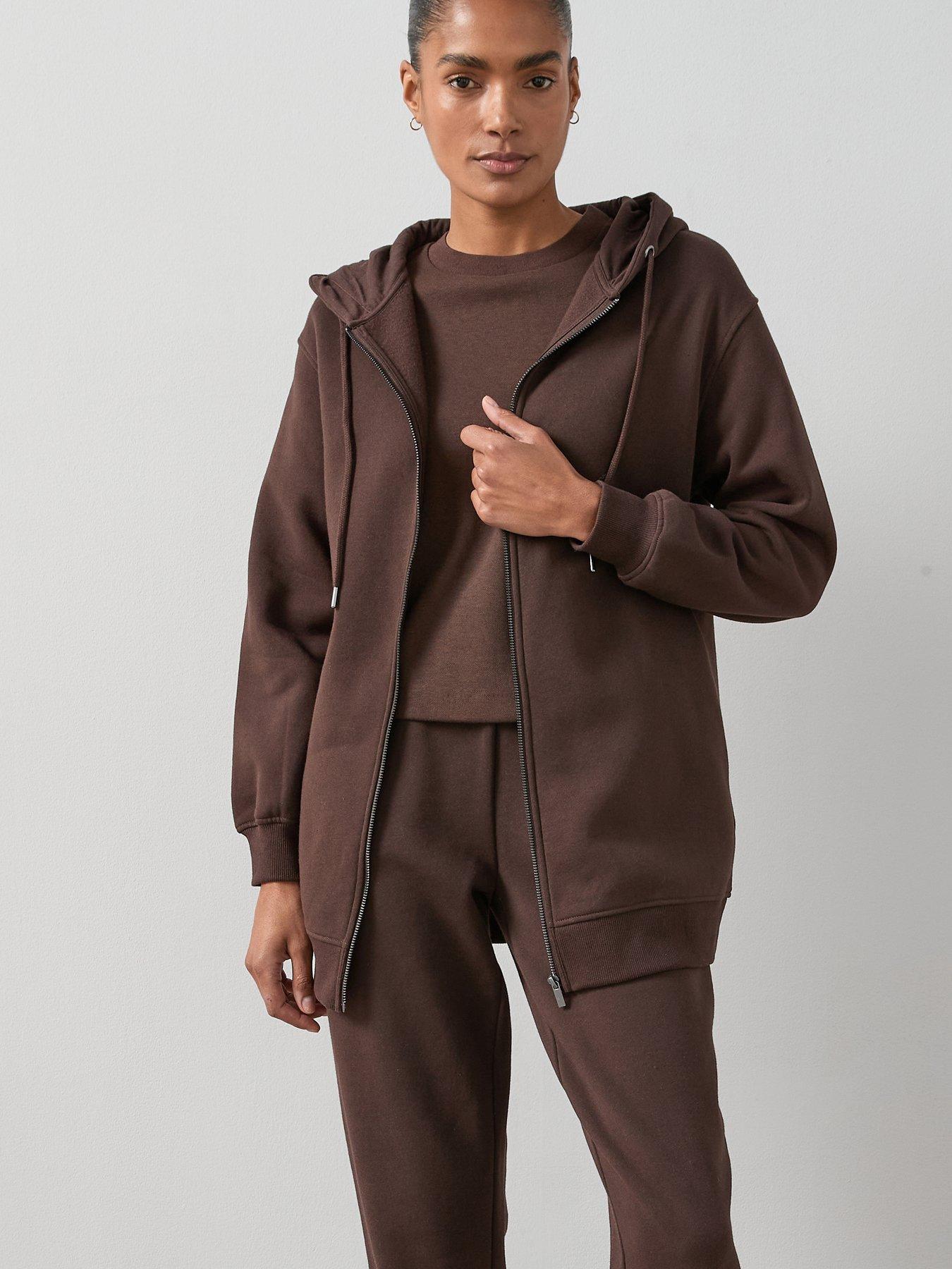 the-very-collection-longline-essential-zip-up-hoody-brownfront