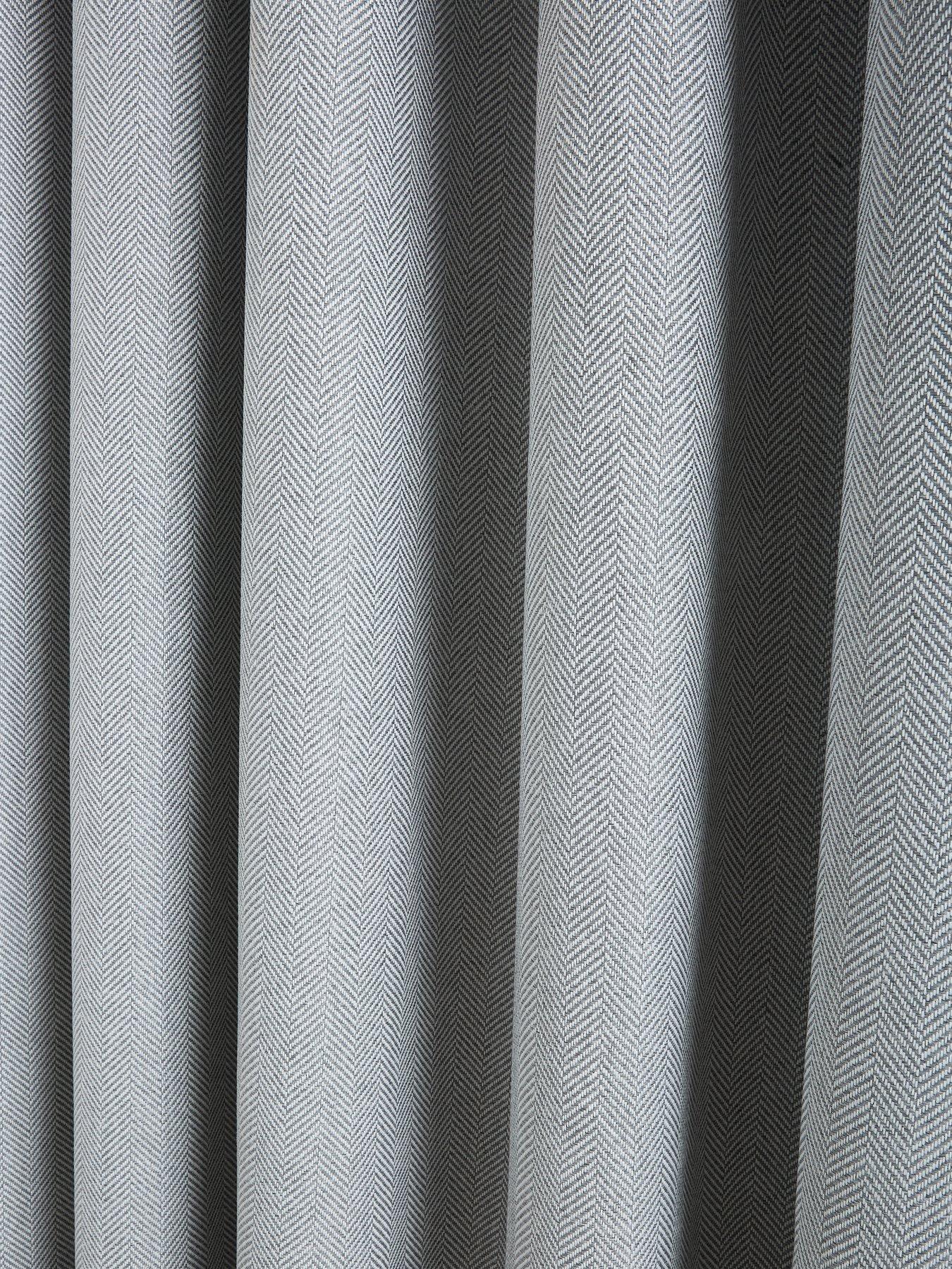 Image 3 of 4 of The Very Collection Chesterfield Herringbone Blackout Eyelet Curtains