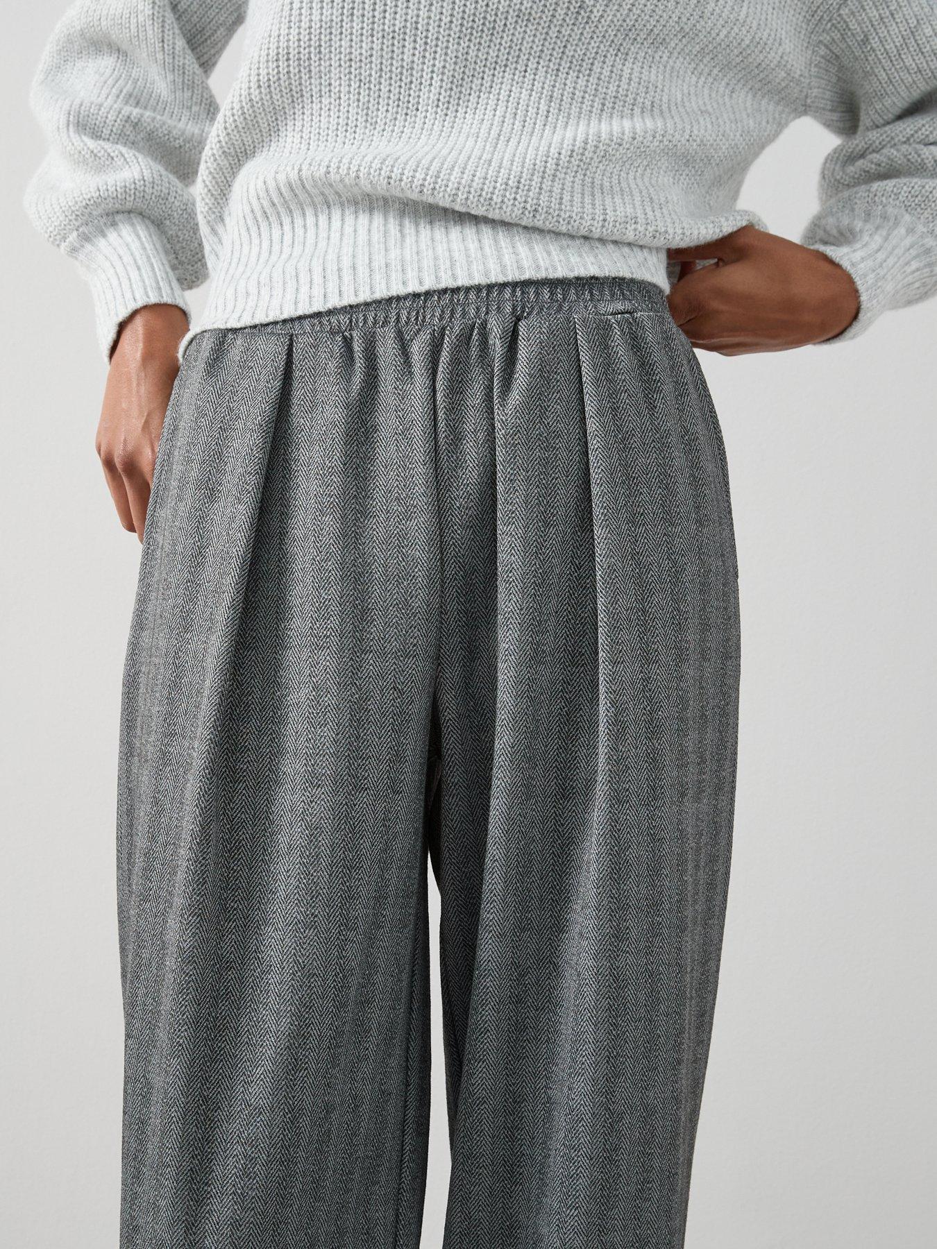 Image 6 of 6 of The Very Collection Herringbone Wide Leg Trouser - Grey