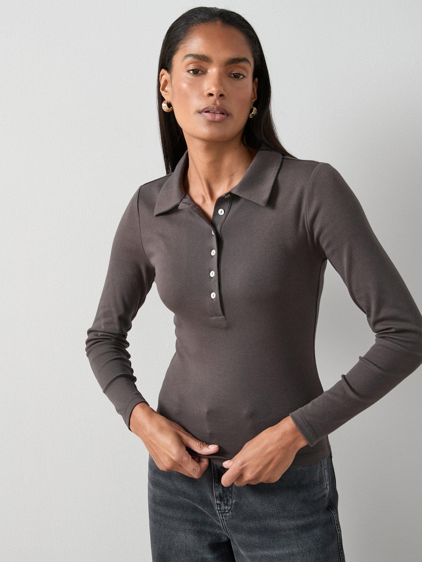 the-very-collection-long-sleeve-button-collar-top-grey