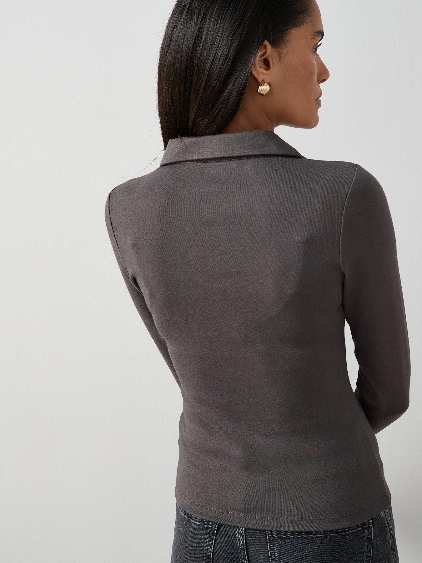 the-very-collection-long-sleeve-button-collar-top-greystillFront