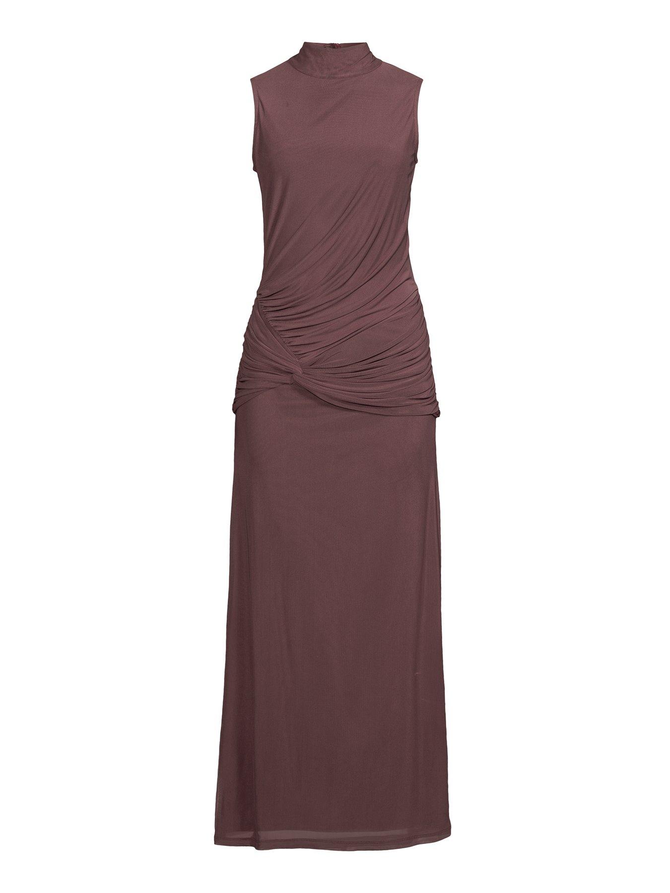 Image 7 of 7 of The Very Collection Maxi Ruched Dress - Brown