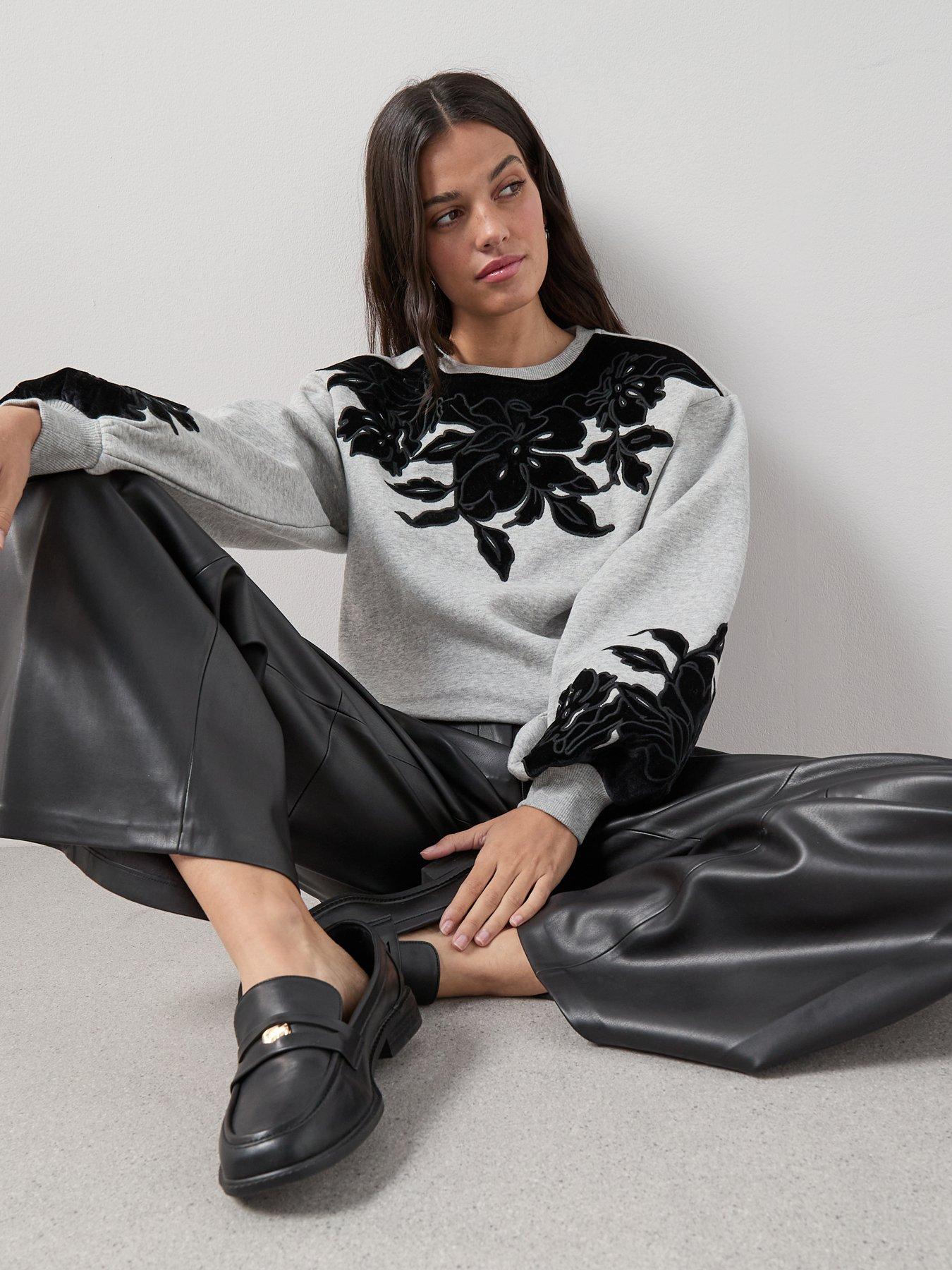 The Very Collection Flocked Sweatshirt - Grey