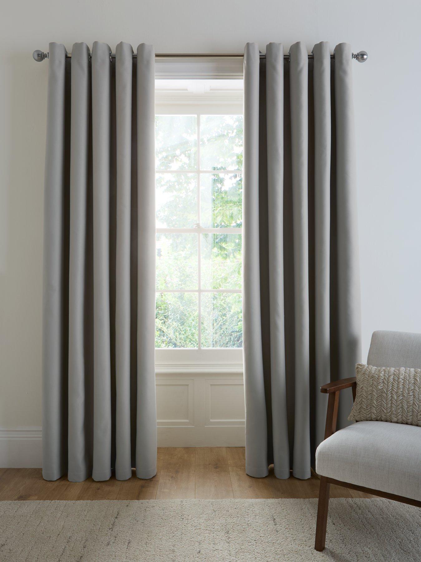 Image of Very Home Woven Blackout Eyelet Curtains 90x90